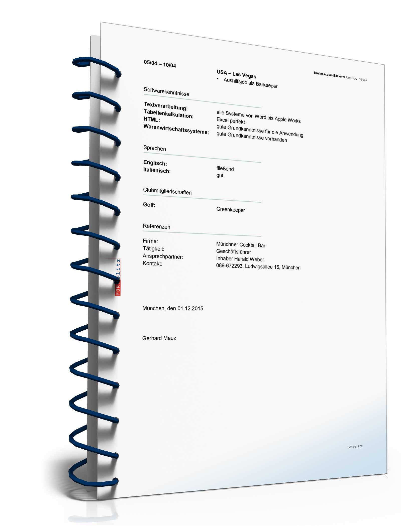 Businessplan Cocktailbar Excel. Seite: 18