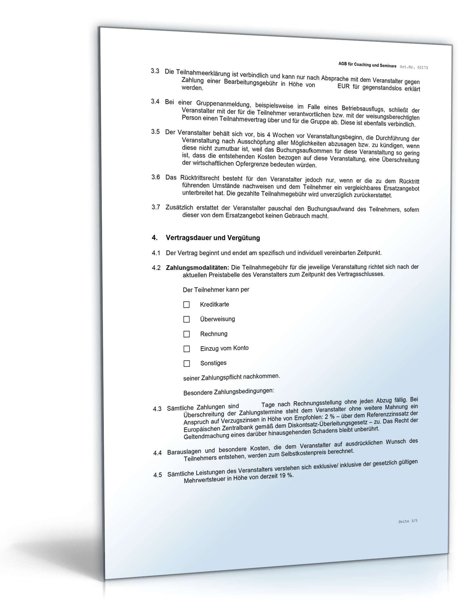 AGB Coaching und Seminare Word. Seite: 2