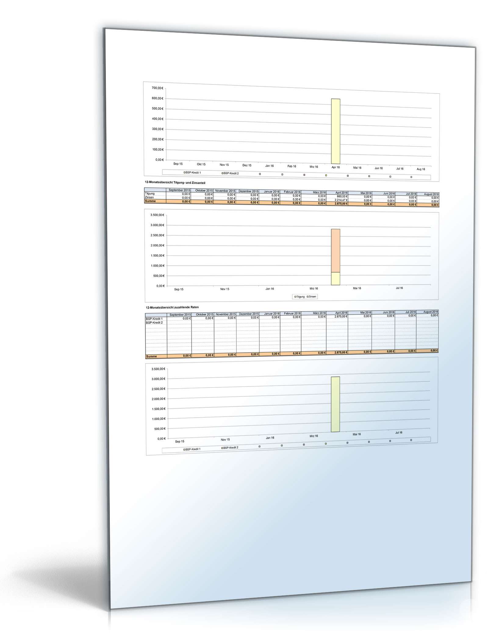 Darlehensverwaltung Excel. Seite: 3