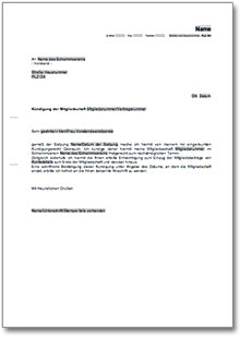 Kündigung Mitgliedschaft Golfverein Word