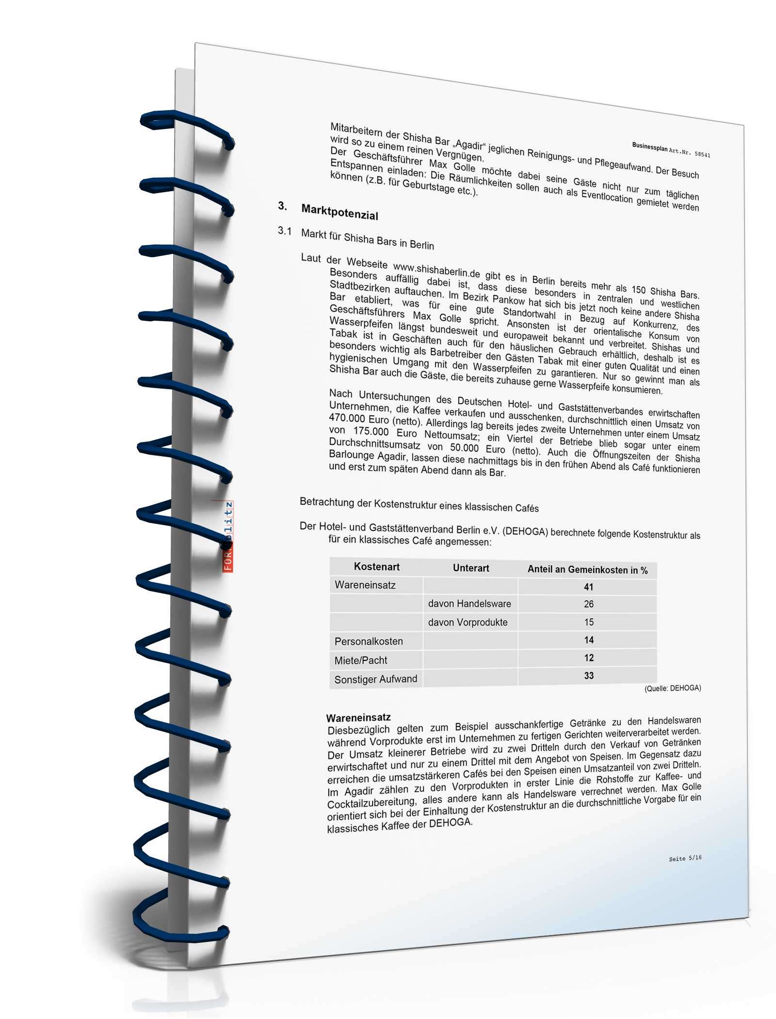 Businessplan Shisha Bar Excel. Seite: 4