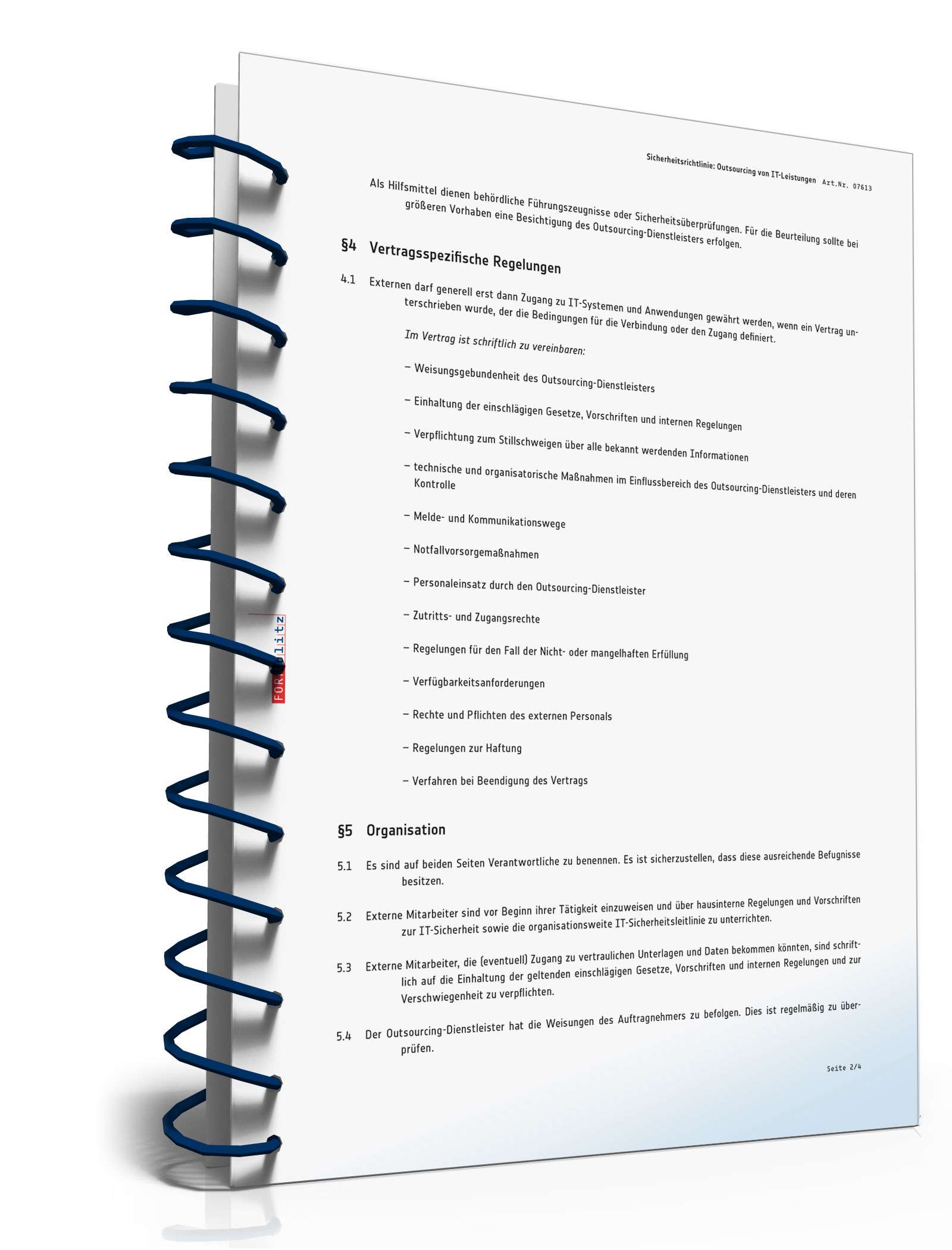 Sicherheitsrichtlinie Outsourcing von IT-Leistungen PDF. Seite: 3