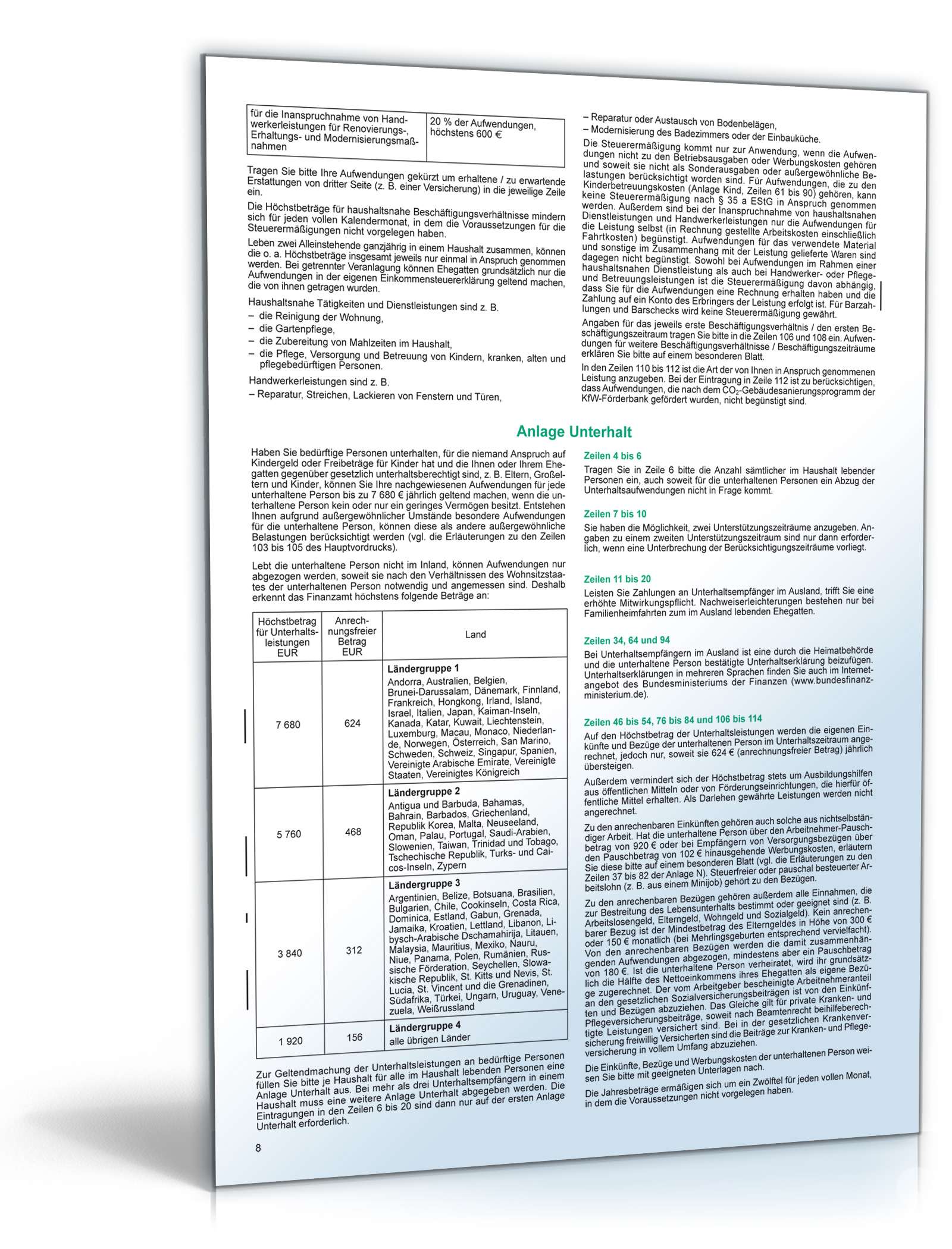 Einkommensteuererklärung 2008 PDF. Seite: 12