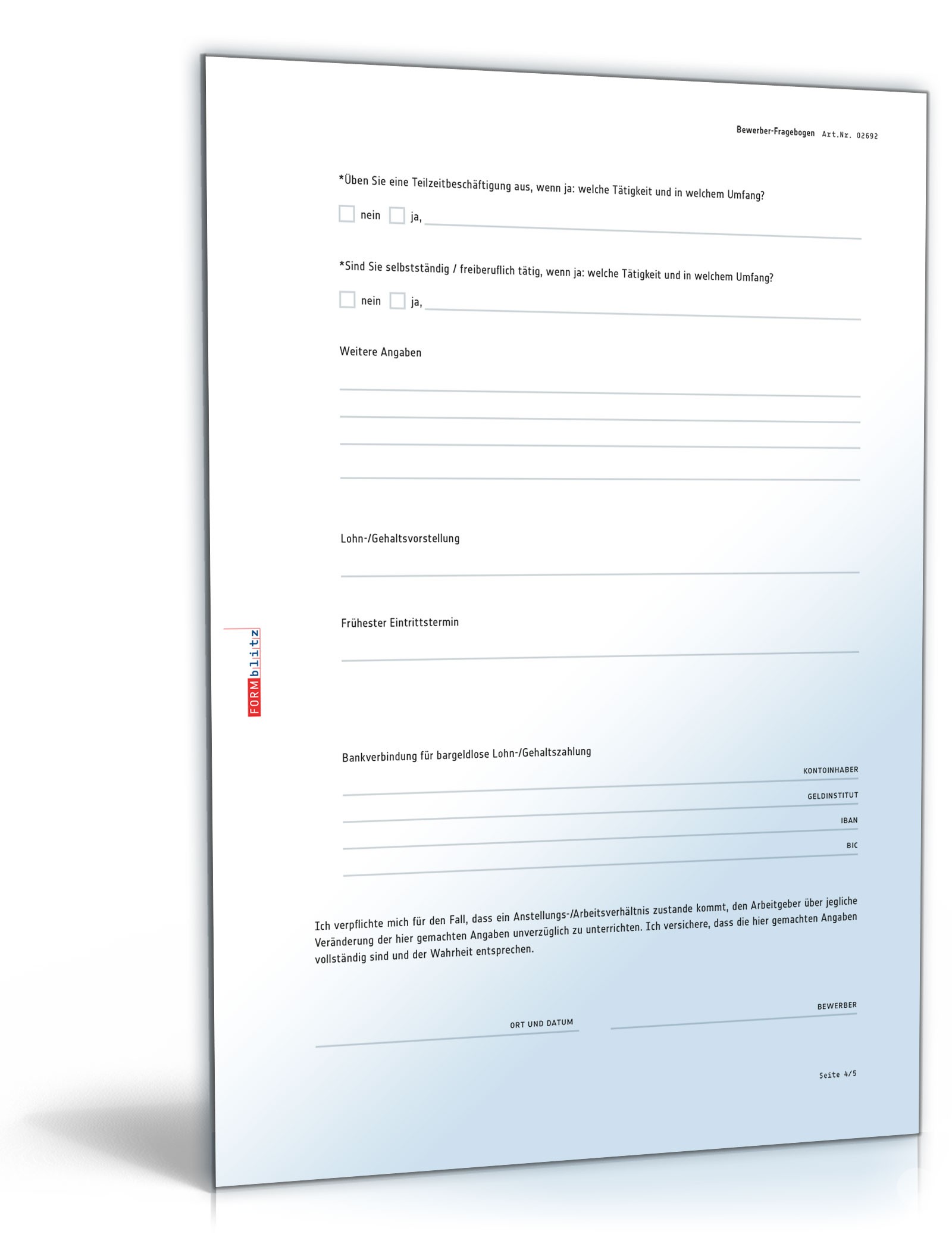 Fragebogen Bewerber PDF. Seite: 4