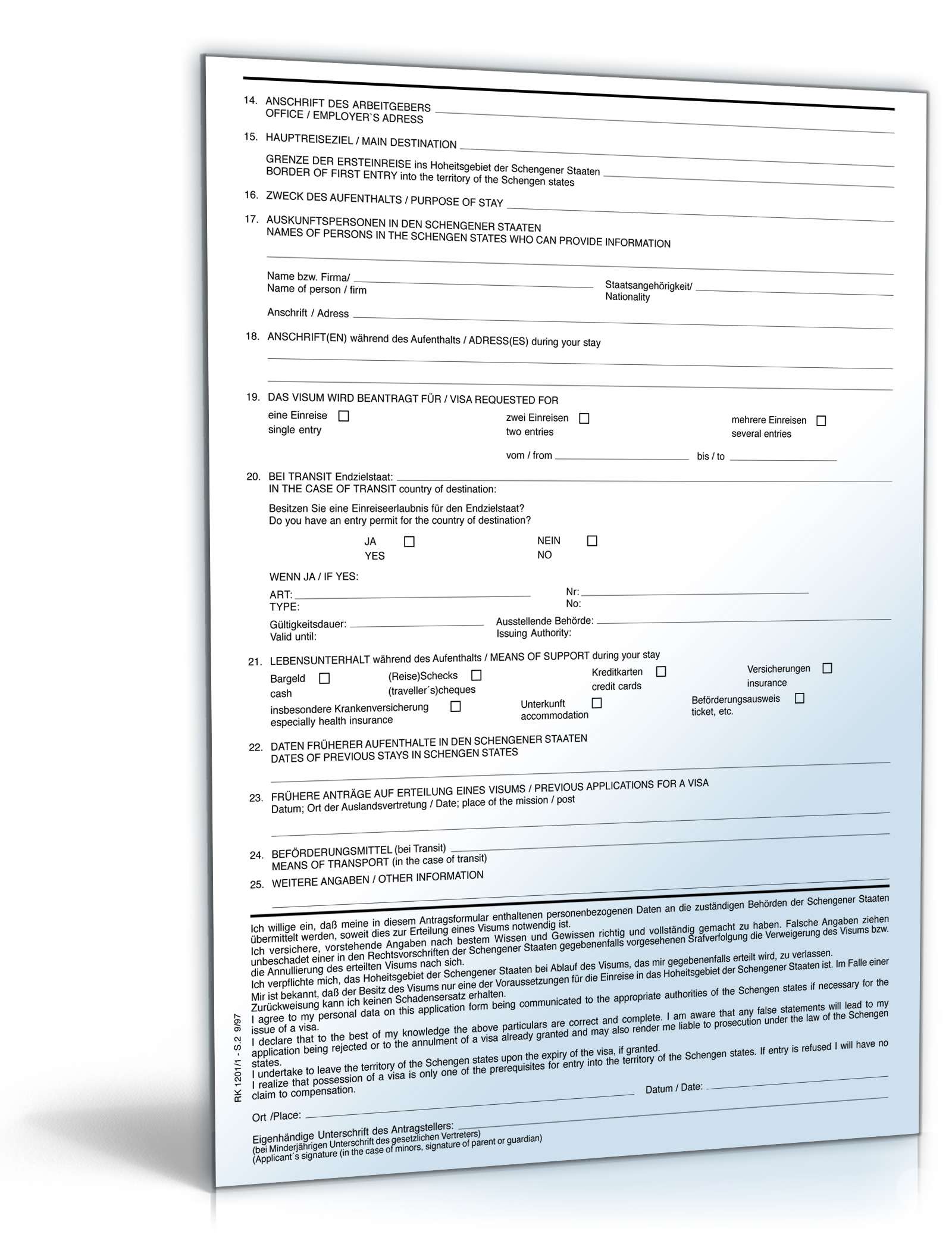 Erteilung eines Visums  PDF. Seite: 2
