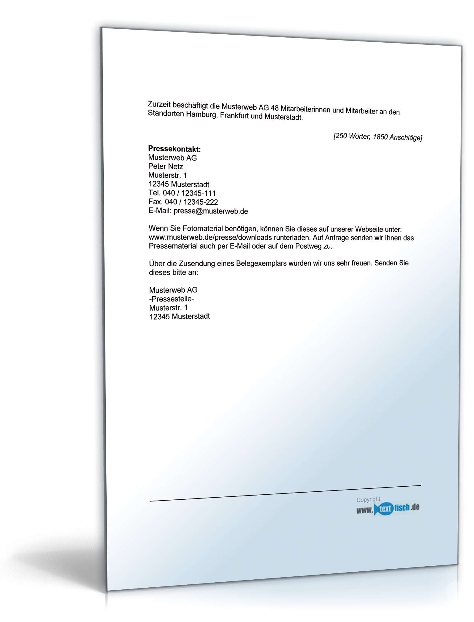 Pressemitteilung Launch eines Internetportals PDF. Seite: 2