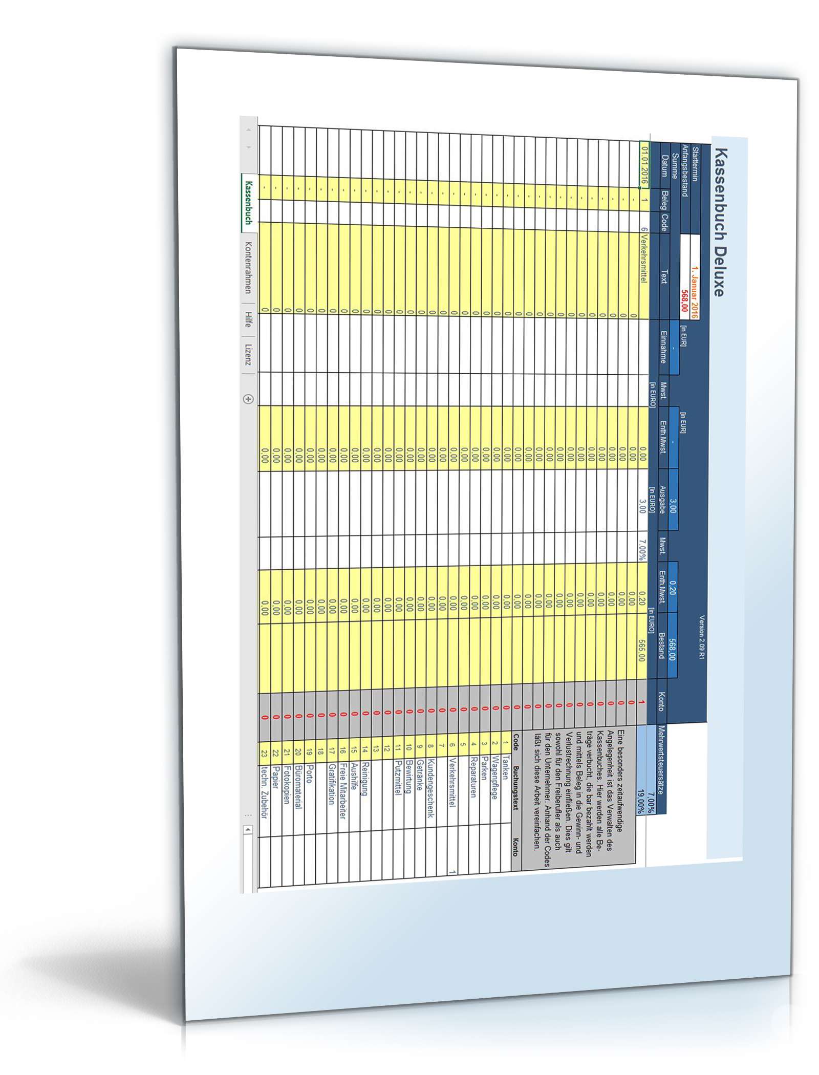 Kassenbuch Deluxe Excel
