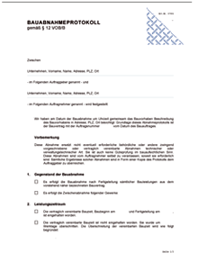 Bauabnahmeprotokoll Word