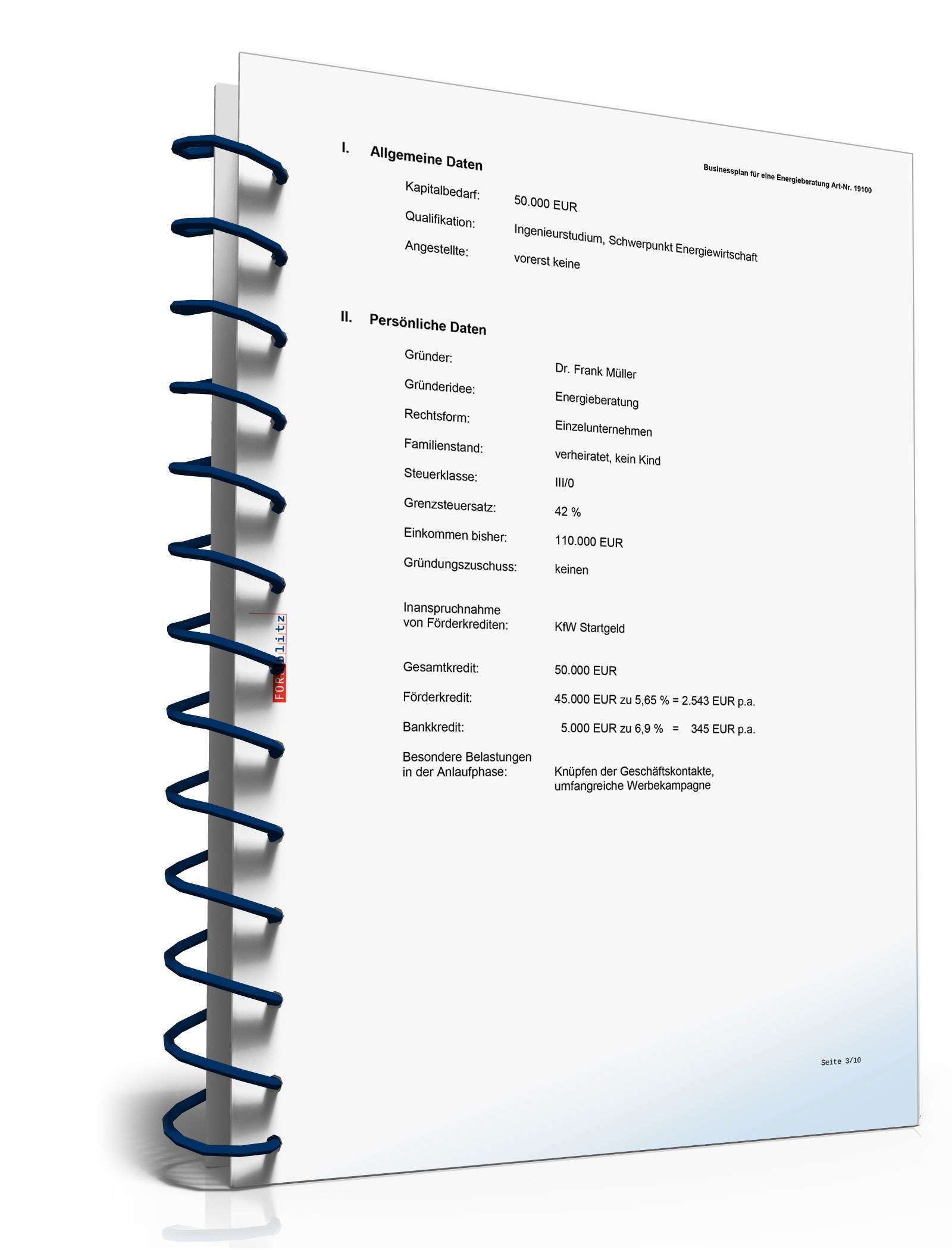 Businessplan Energieberatung Excel. Seite: 6