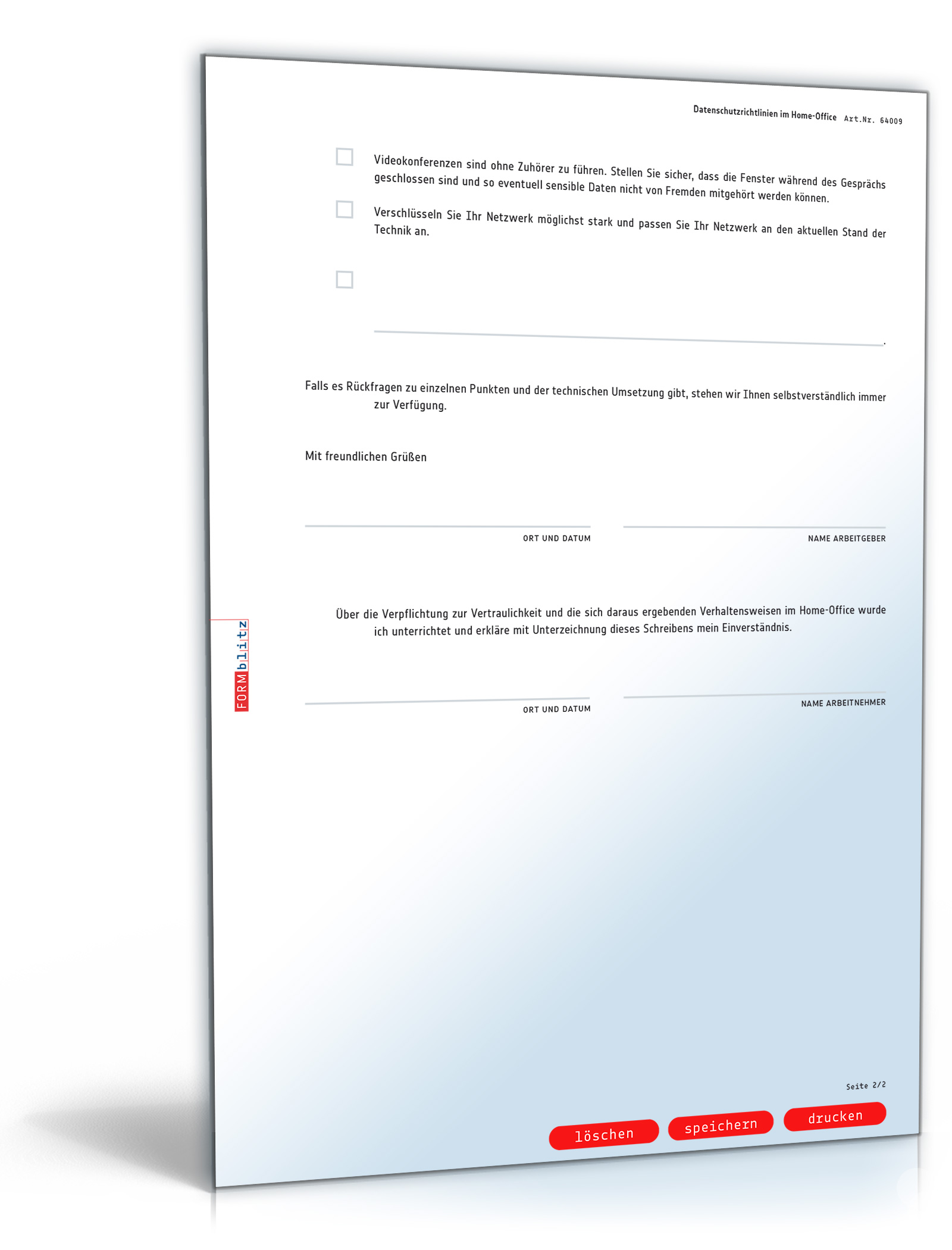 Datenschutzvereinbarung Homeoffice PDF. Seite: 2