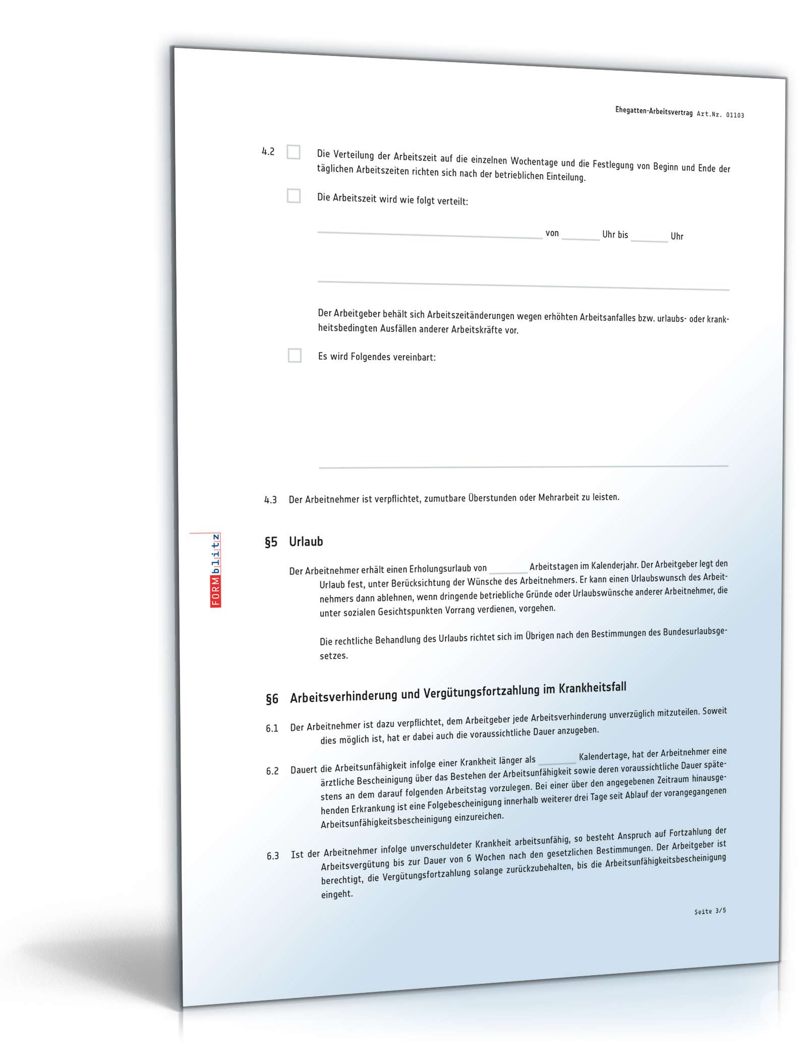 Ehegatten-Arbeitsvertrag PDF. Seite: 3