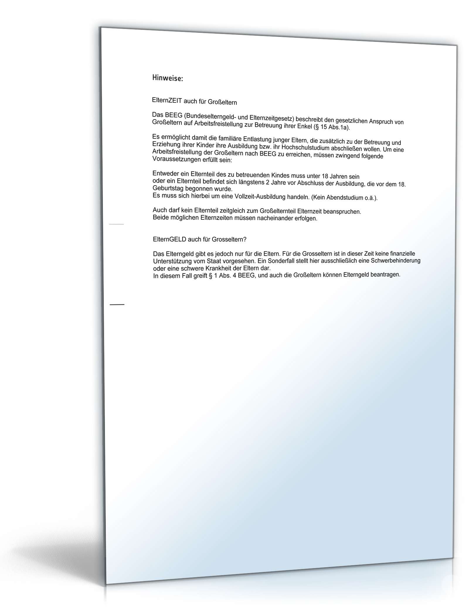Antrag Großelternzeit PDF. Seite: 3