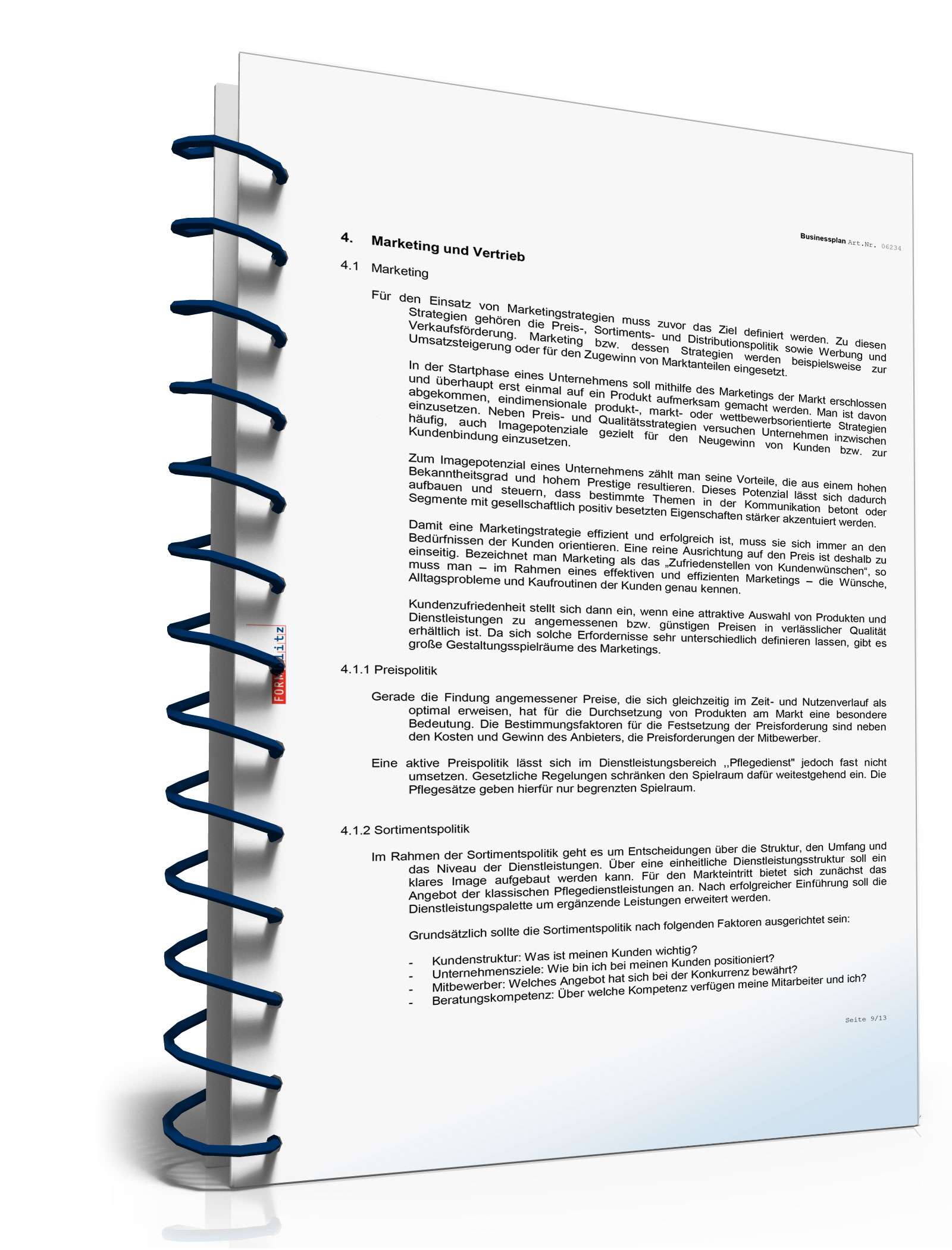 Businessplan Mobiler Pflegedienst Excel. Seite: 11