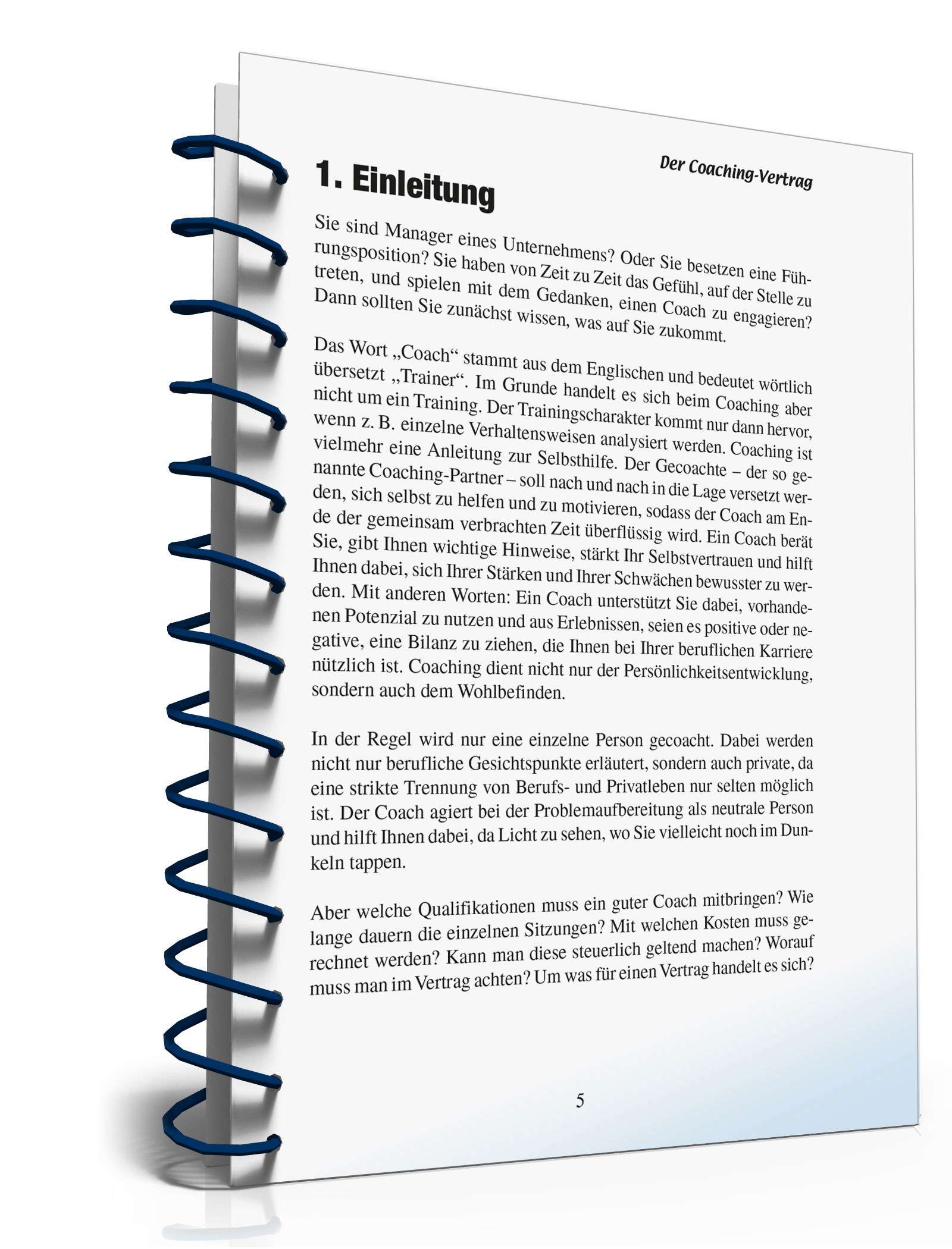 Coaching-Vertrag Ratgeber PDF. Seite: 5