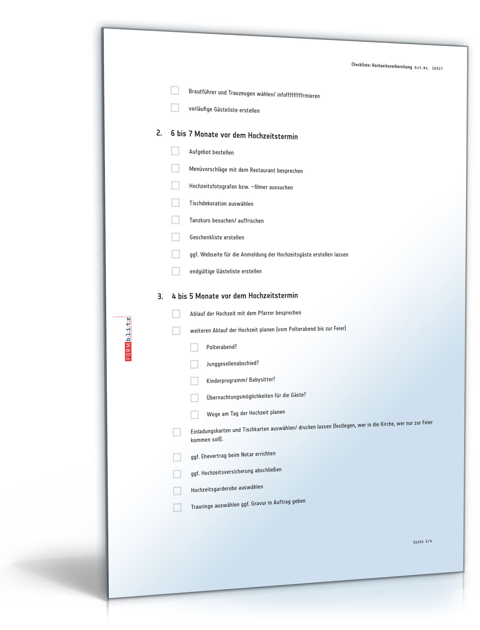 Das große Hochzeits-Paket Excel. Seite: 4