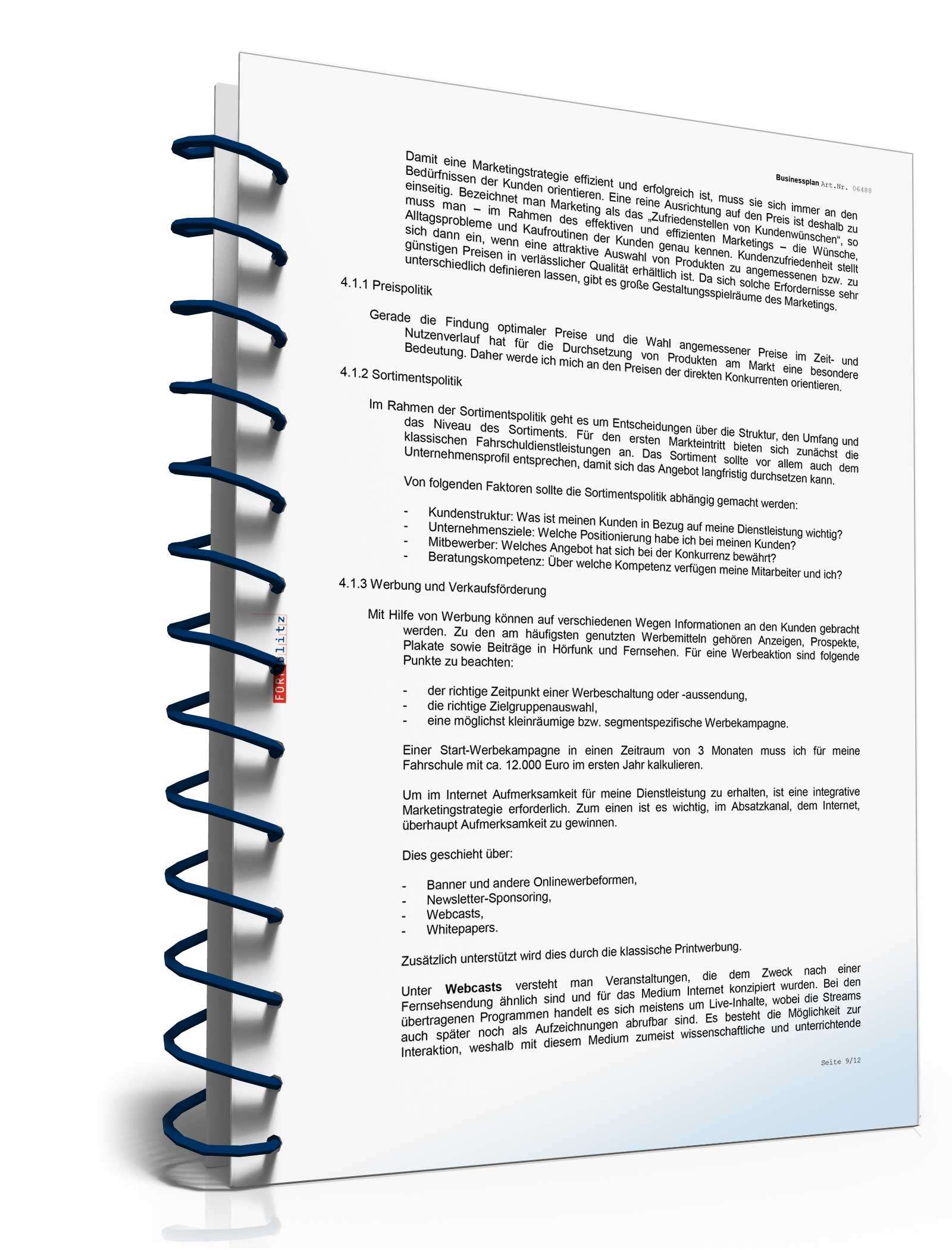 Businessplan Fahrschule Excel. Seite: 10