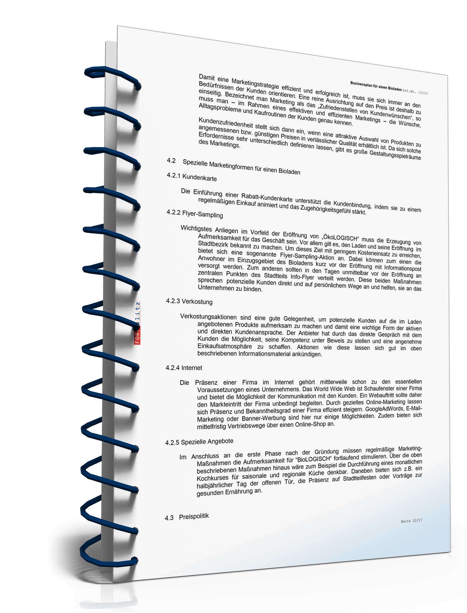 Businessplan Bioladen Excel. Seite: 15