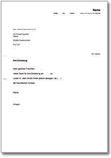 Absage Einladung Word