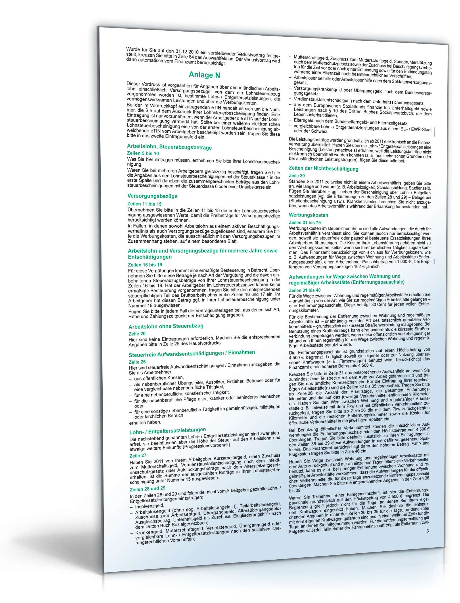 Anleitung zur Einkommensteuererklärung 2011 für beschränkt Steuerpflichtige PDF. Seite: 3