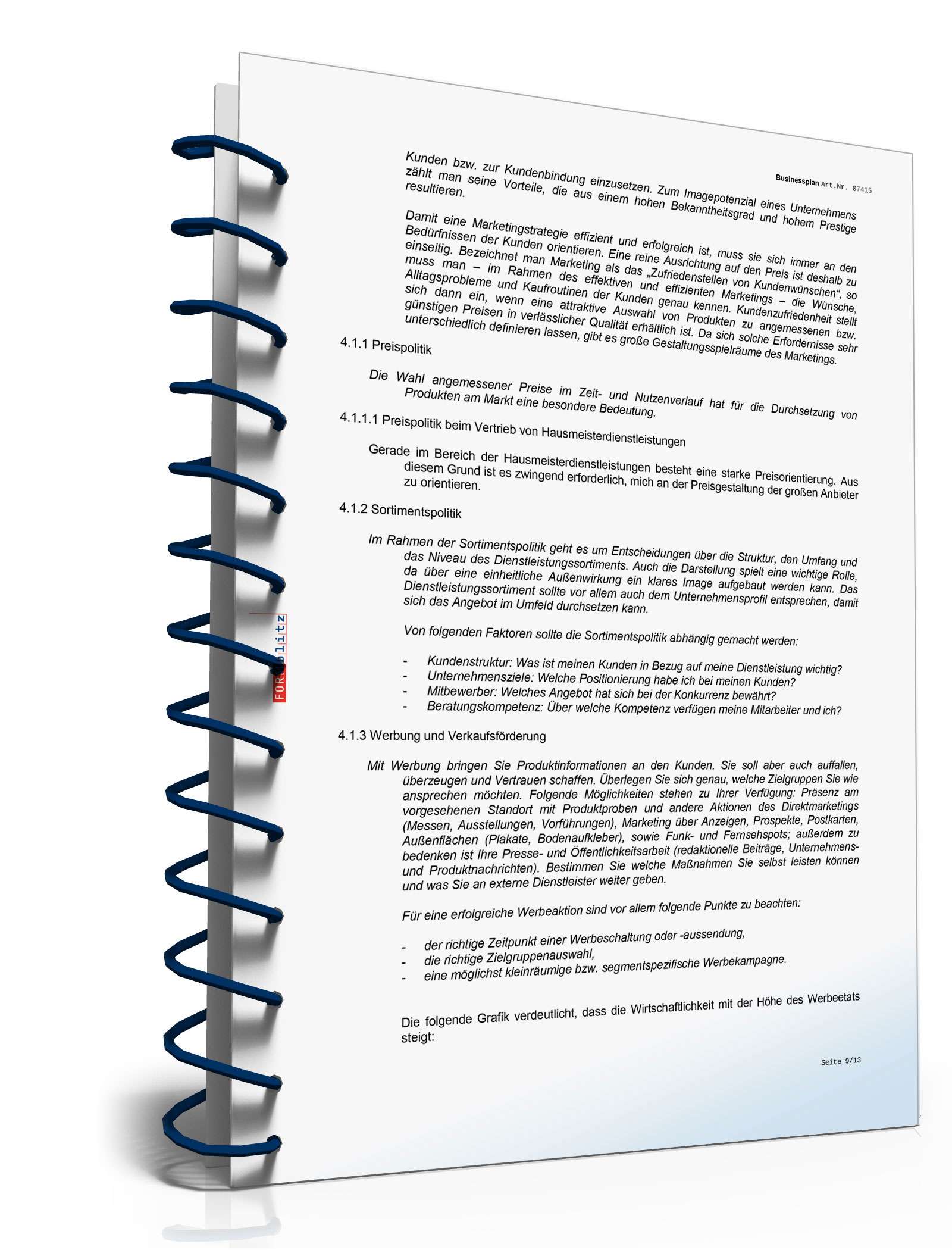 Businessplan Hausmeisterservice Excel. Seite: 13