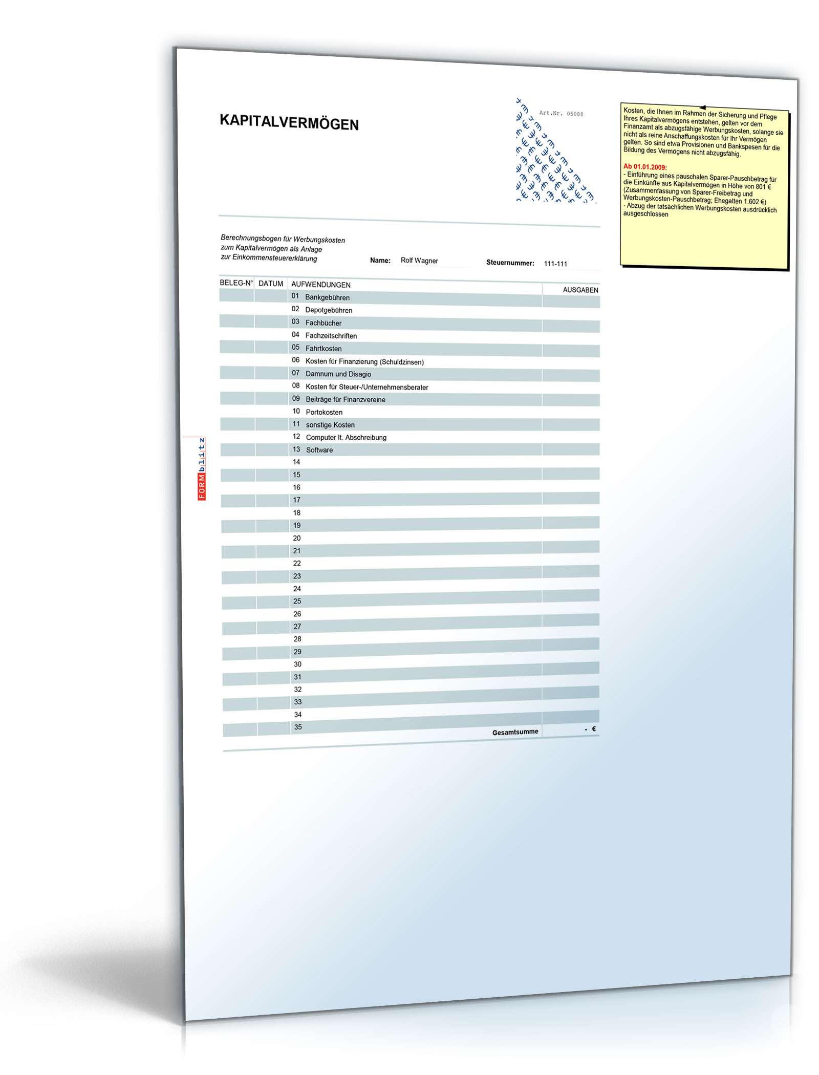 Toolbox Steuer Excel. Seite: 15