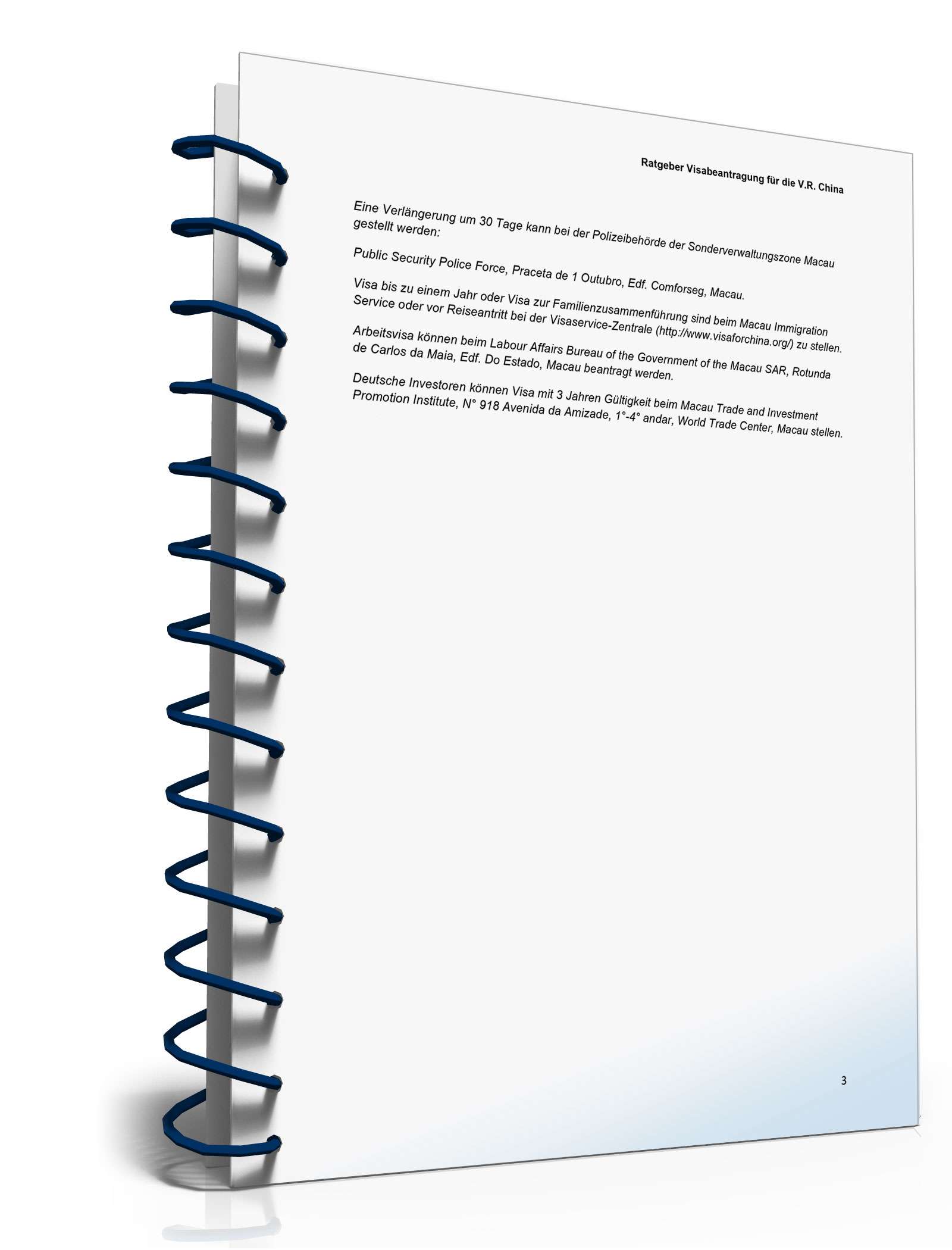 Ratgeber Beantragung Visum China PDF. Seite: 4