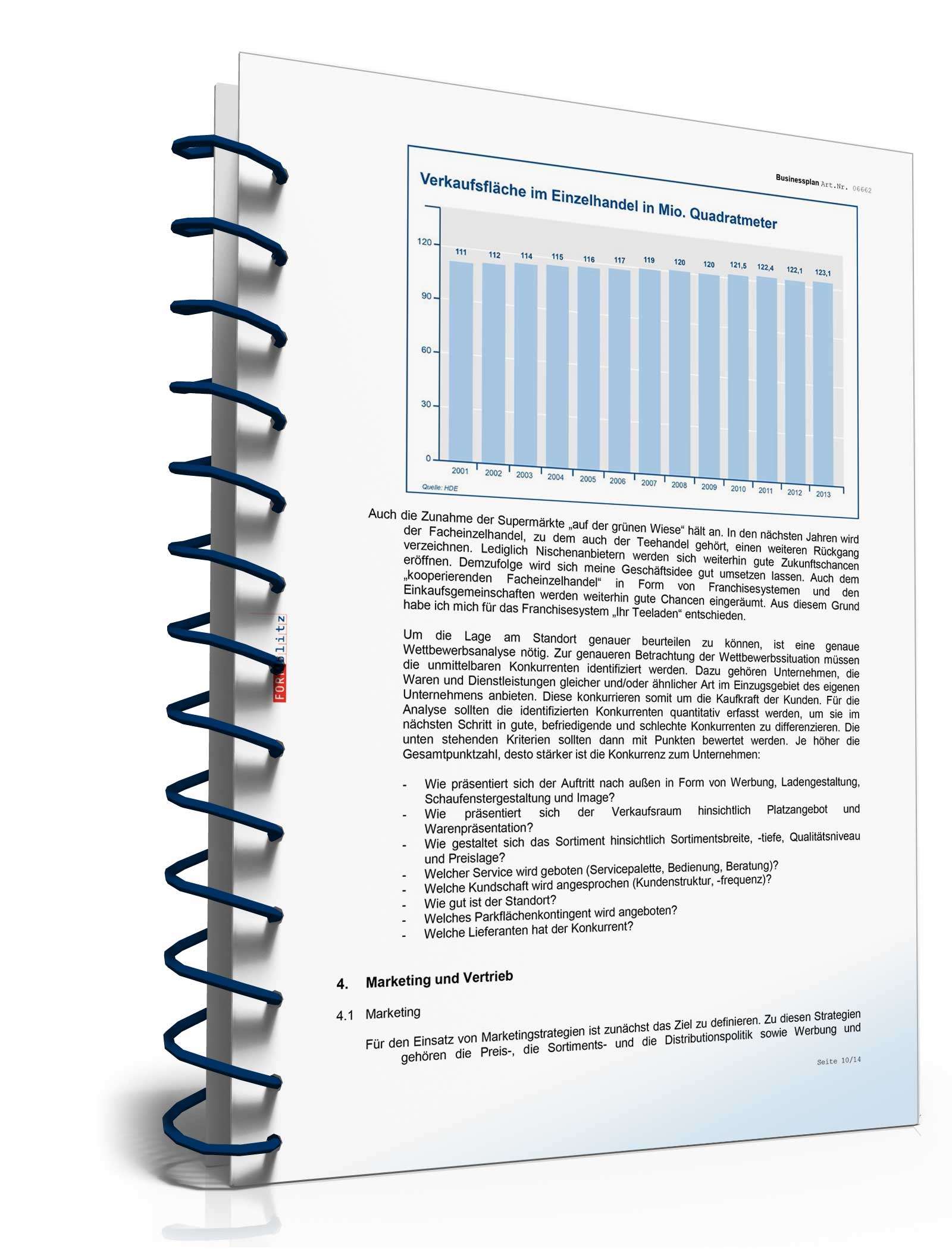 Businessplan Teeladen mit Teestube Excel. Seite: 11