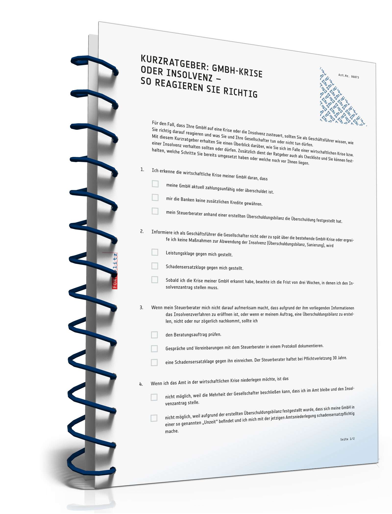 Checkliste Insolvenz GmbH PDF. Seite: 2