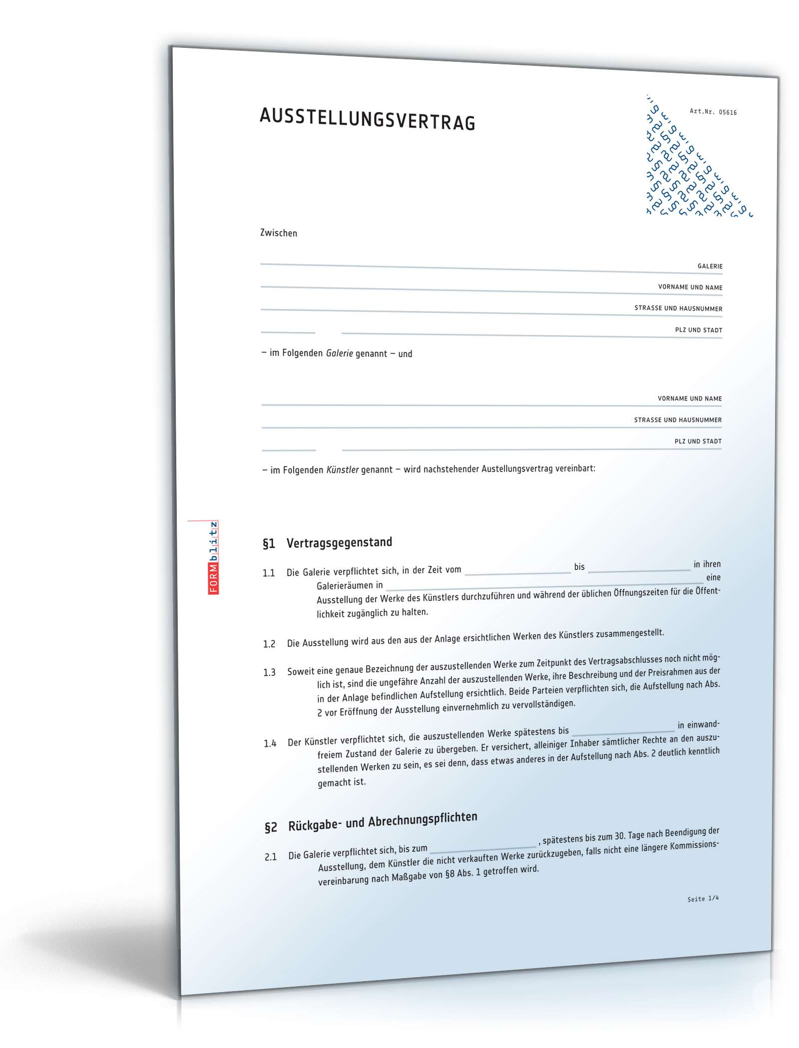 Ausstellungsvertrag PDF