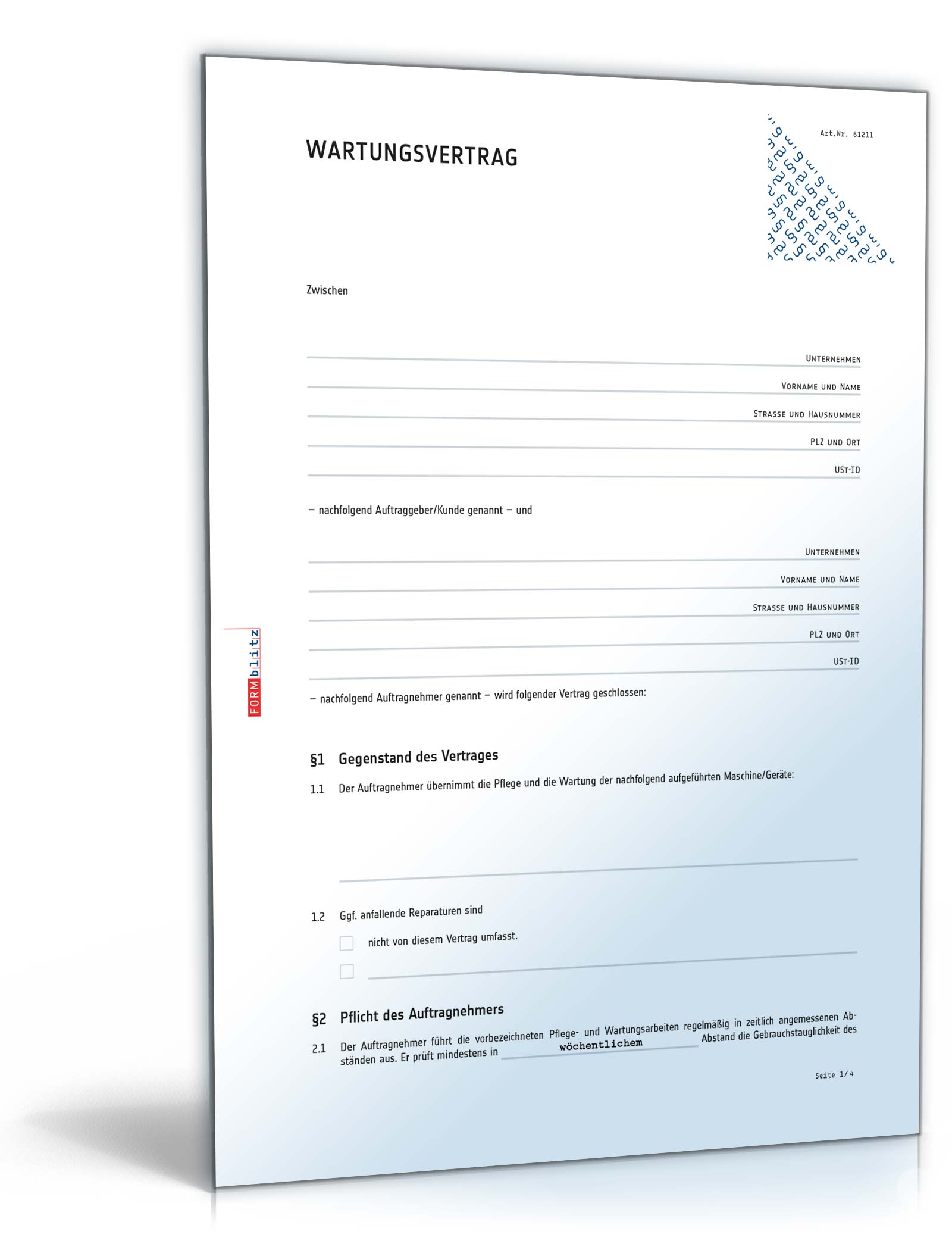 Wartungsvertrag PDF