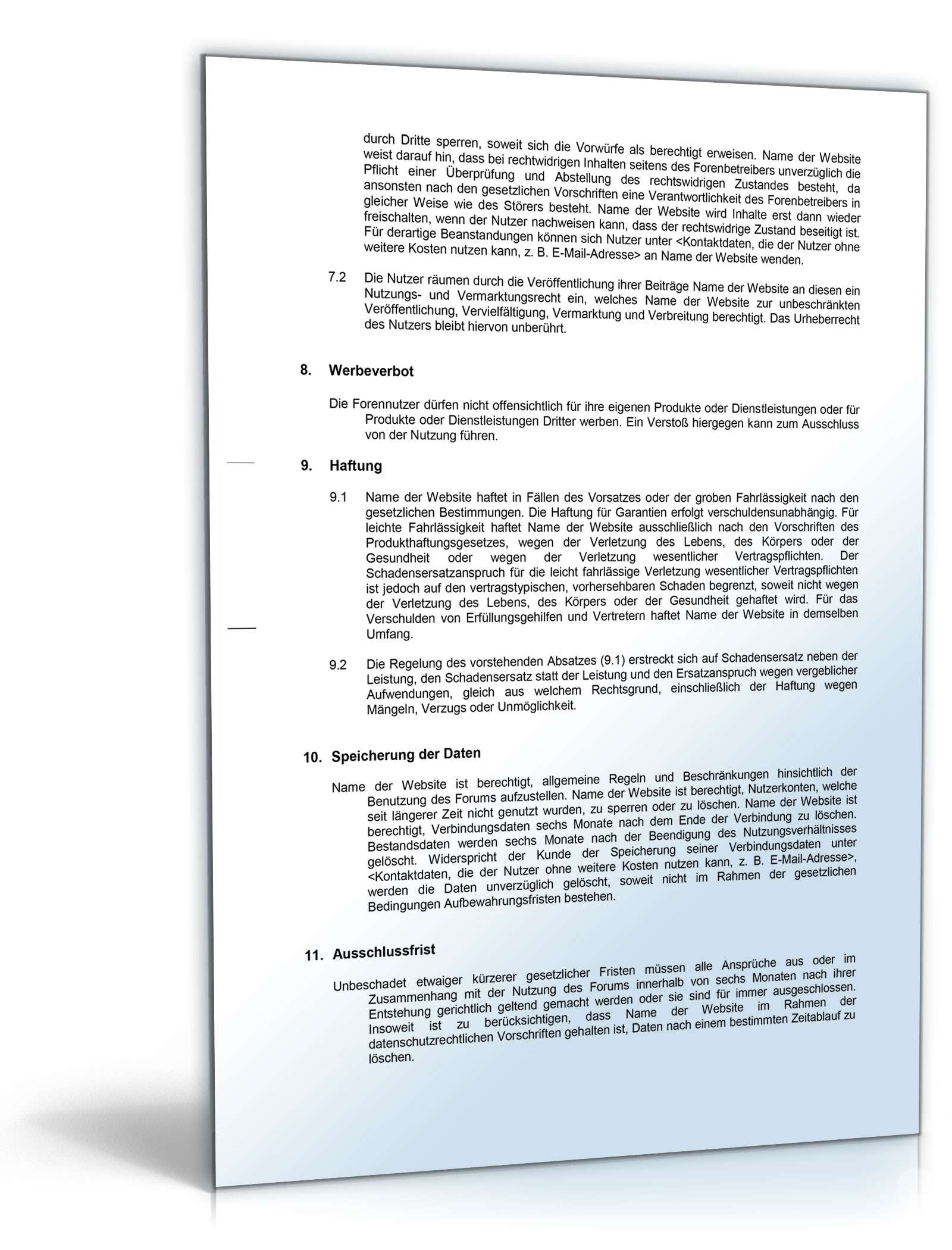 AGB Internet-Foren Word. Seite: 3