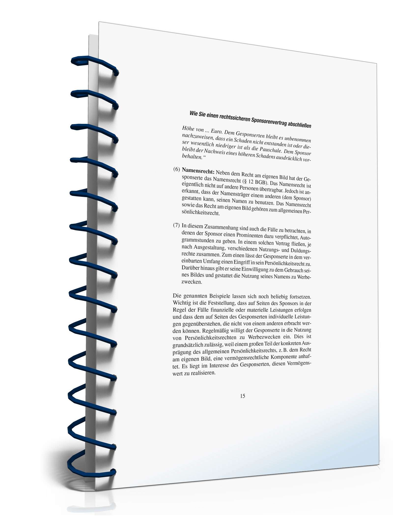 Ratgeber Sponsoringvertrag PDF. Seite: 15