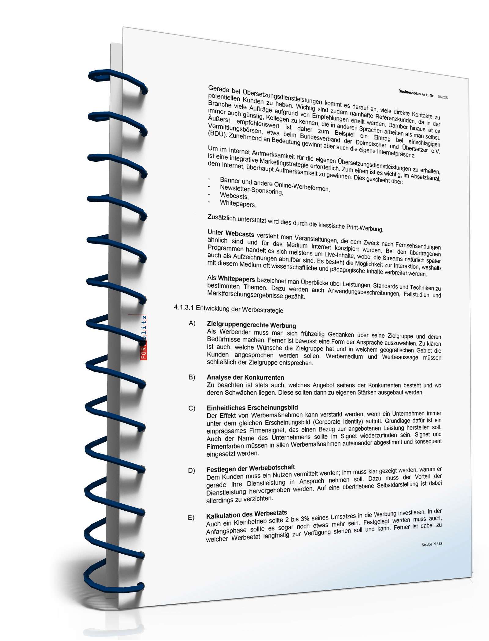 Businessplan Übersetzungsbüro Excel. Seite: 12