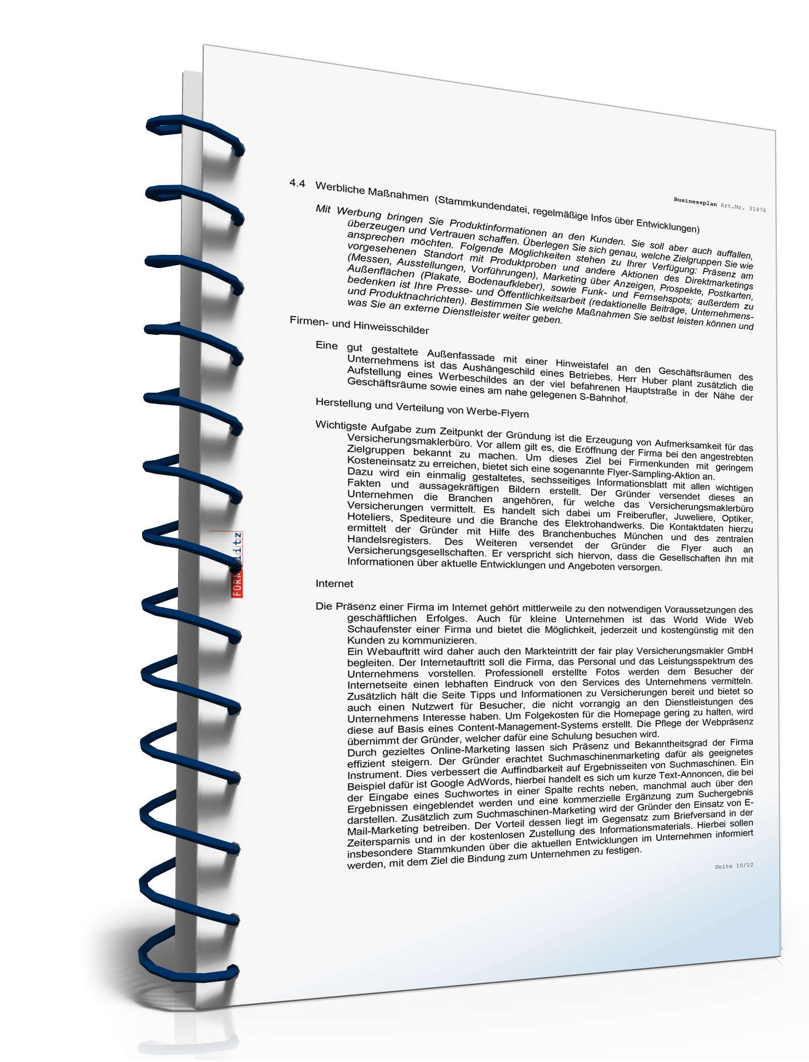 Businessplan Versicherungsmakler Excel. Seite: 12