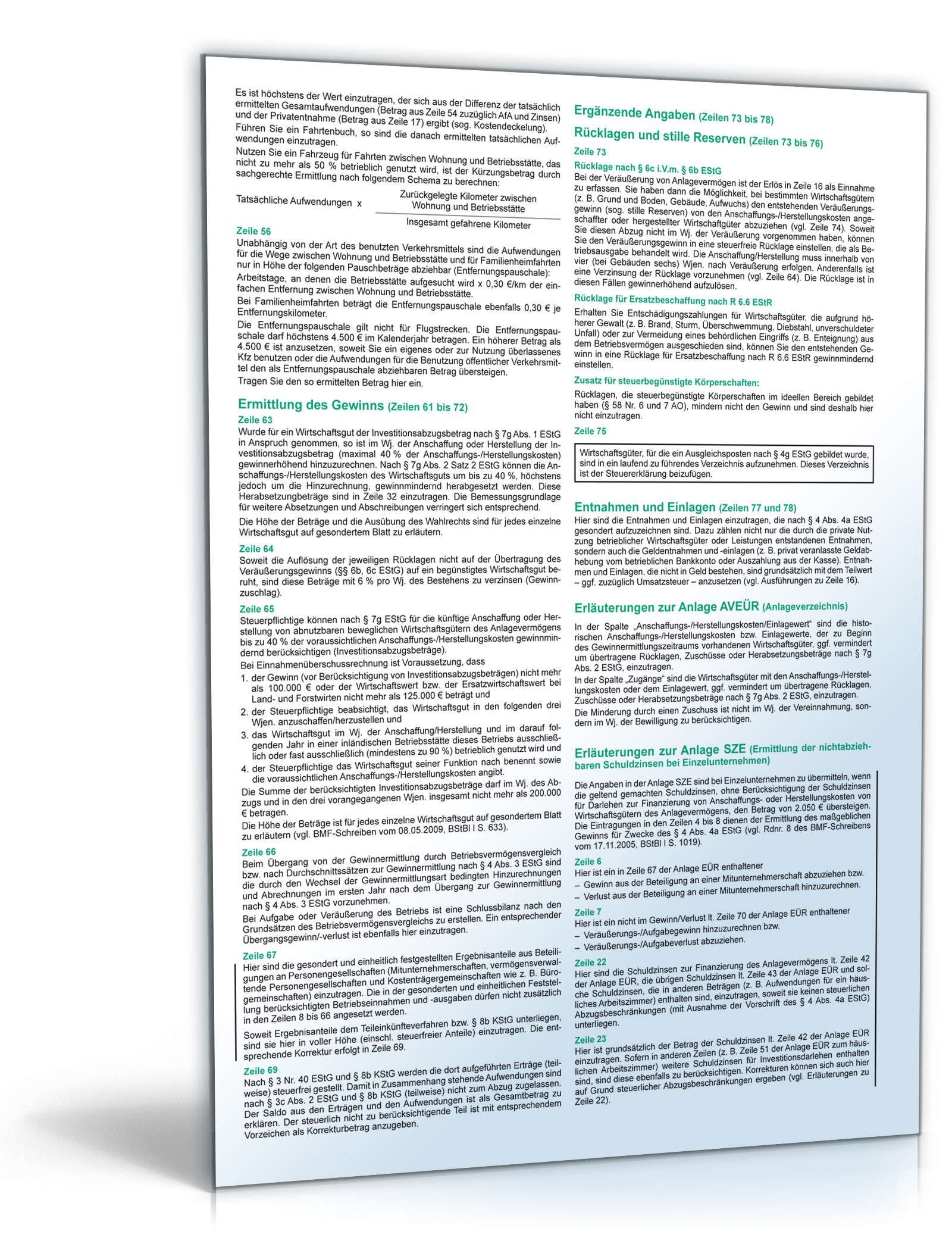 Anleitung Anlage EÜR 2012 PDF. Seite: 4