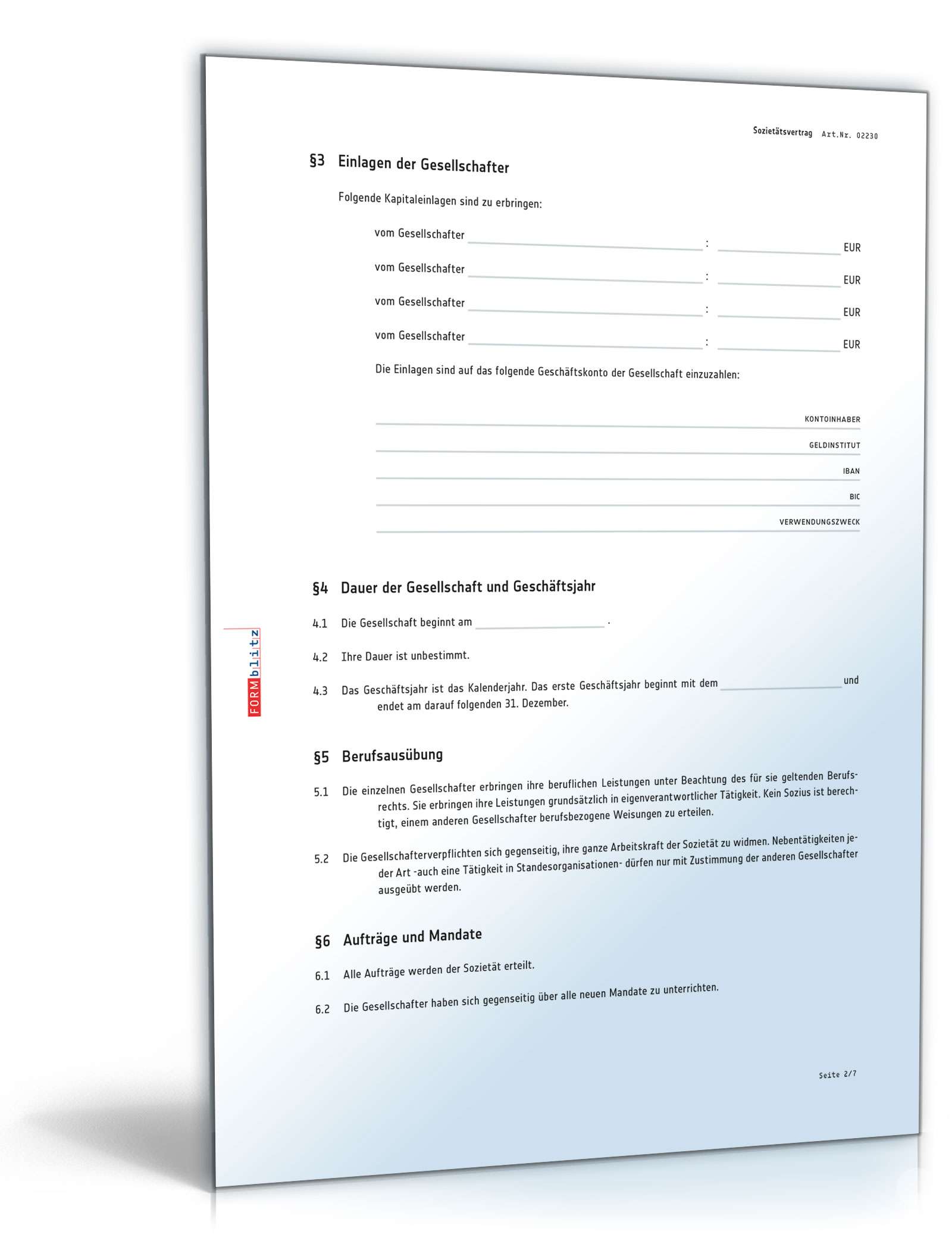 Sozietätsvertrag PDF. Seite: 2