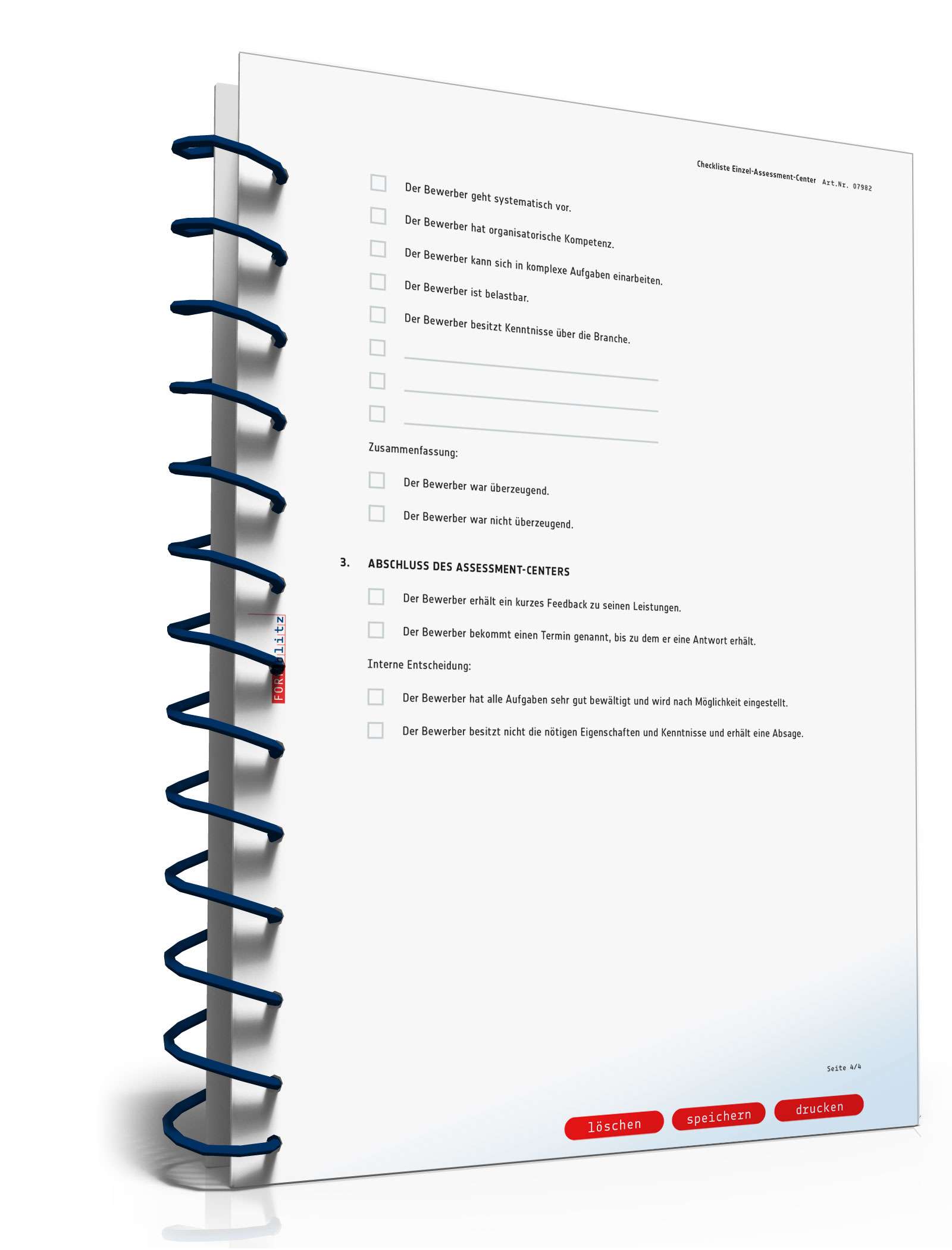 Checkliste Einzel-Assessment-Center PDF. Seite: 4