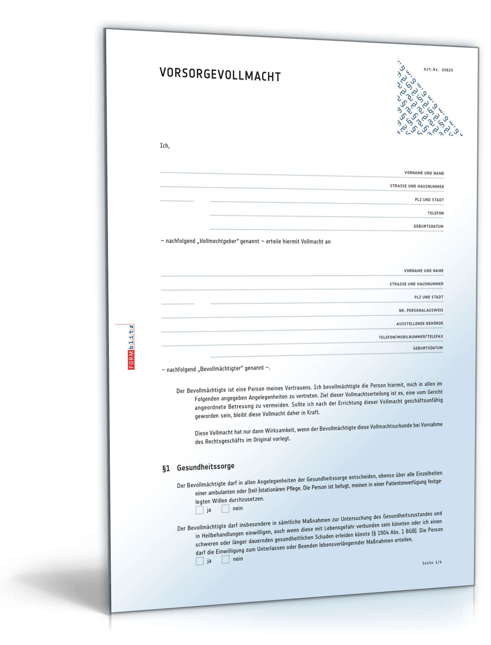 Vorsorgevollmacht PDF