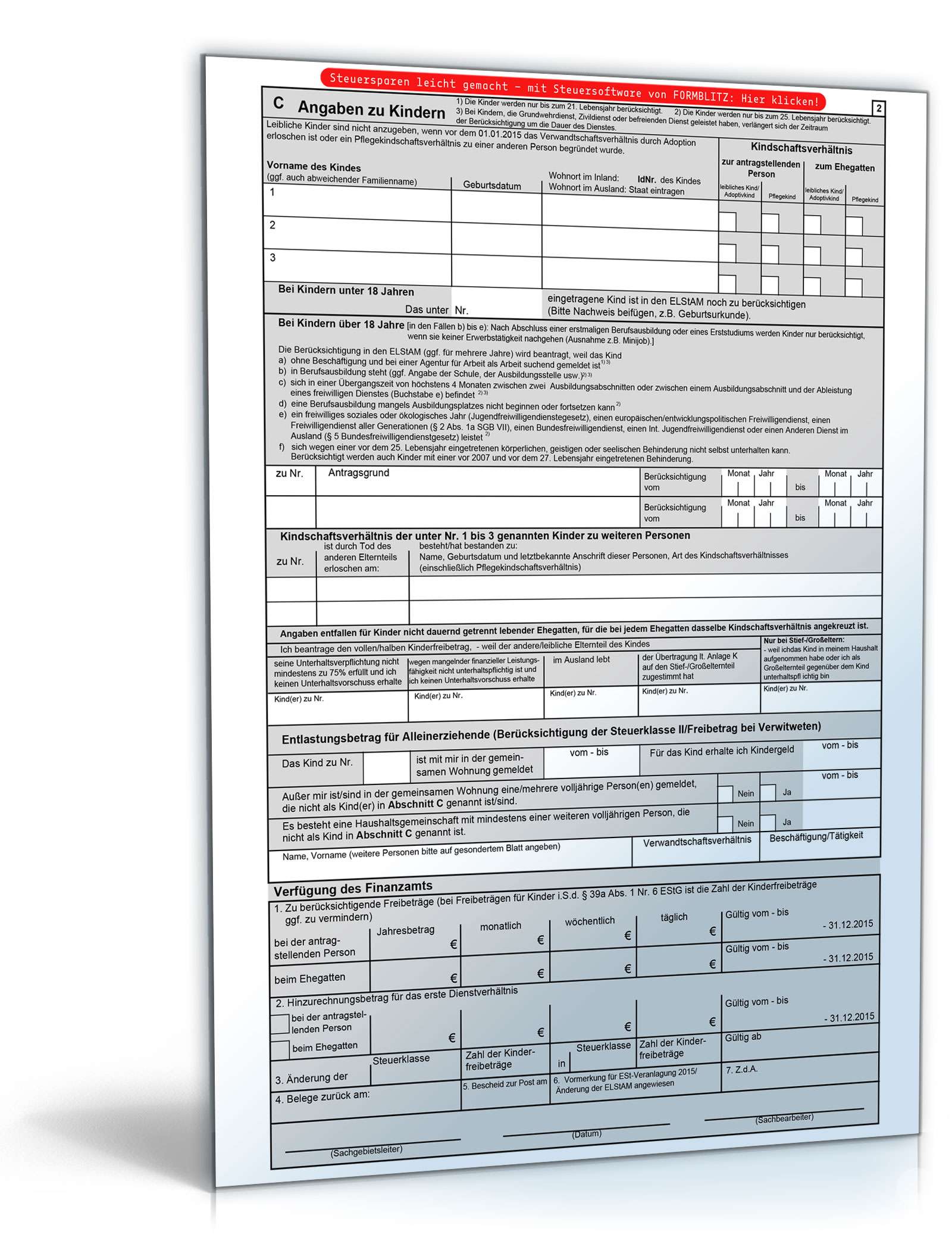 Vereinfachter Antrag auf Lohnsteuer-Ermäßigung 2015 PDF. Seite: 2