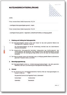 Nutzungsrechteerklärung Word