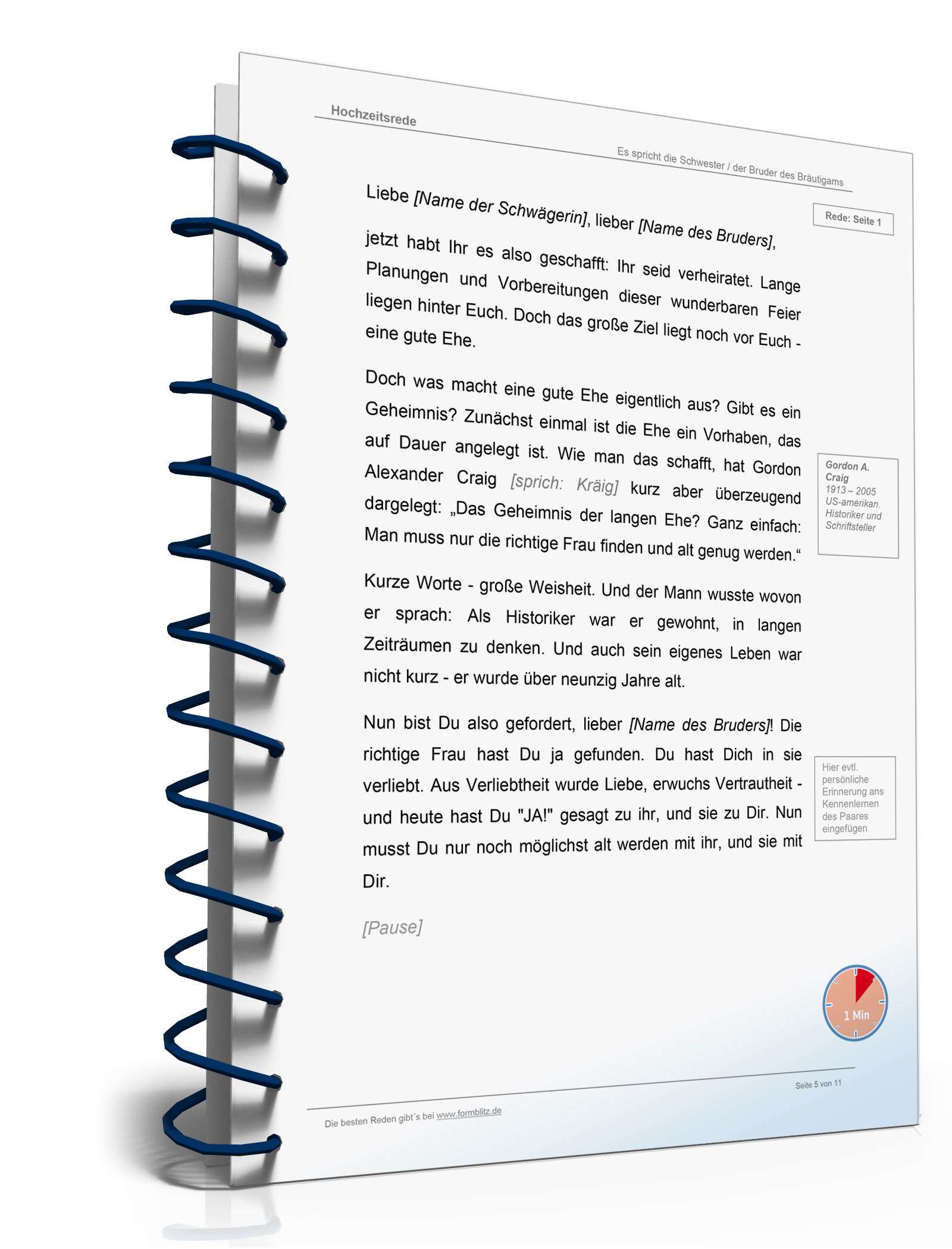 Hochzeitsrede Bruder/Schwester des Bräutigams Excel. Seite: 5