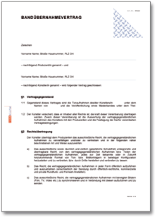 Bandübernahmevertrag mit Labelcopy Word