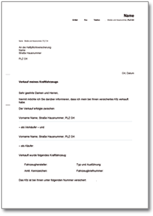 Anzeige Kfz-Versicherung Word