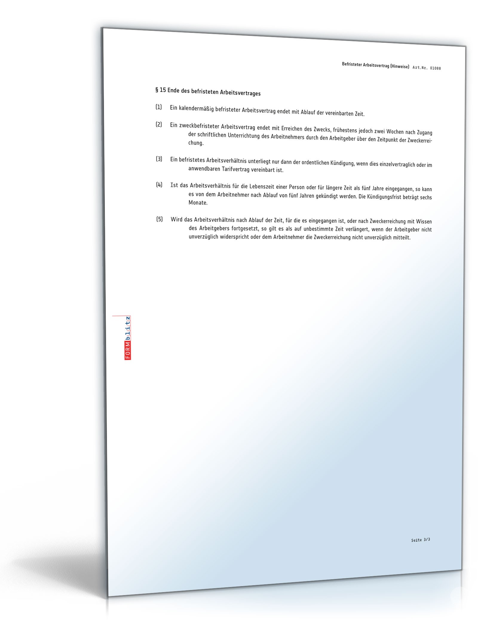 Befristeter Arbeitsvertrag PDF. Seite: 6