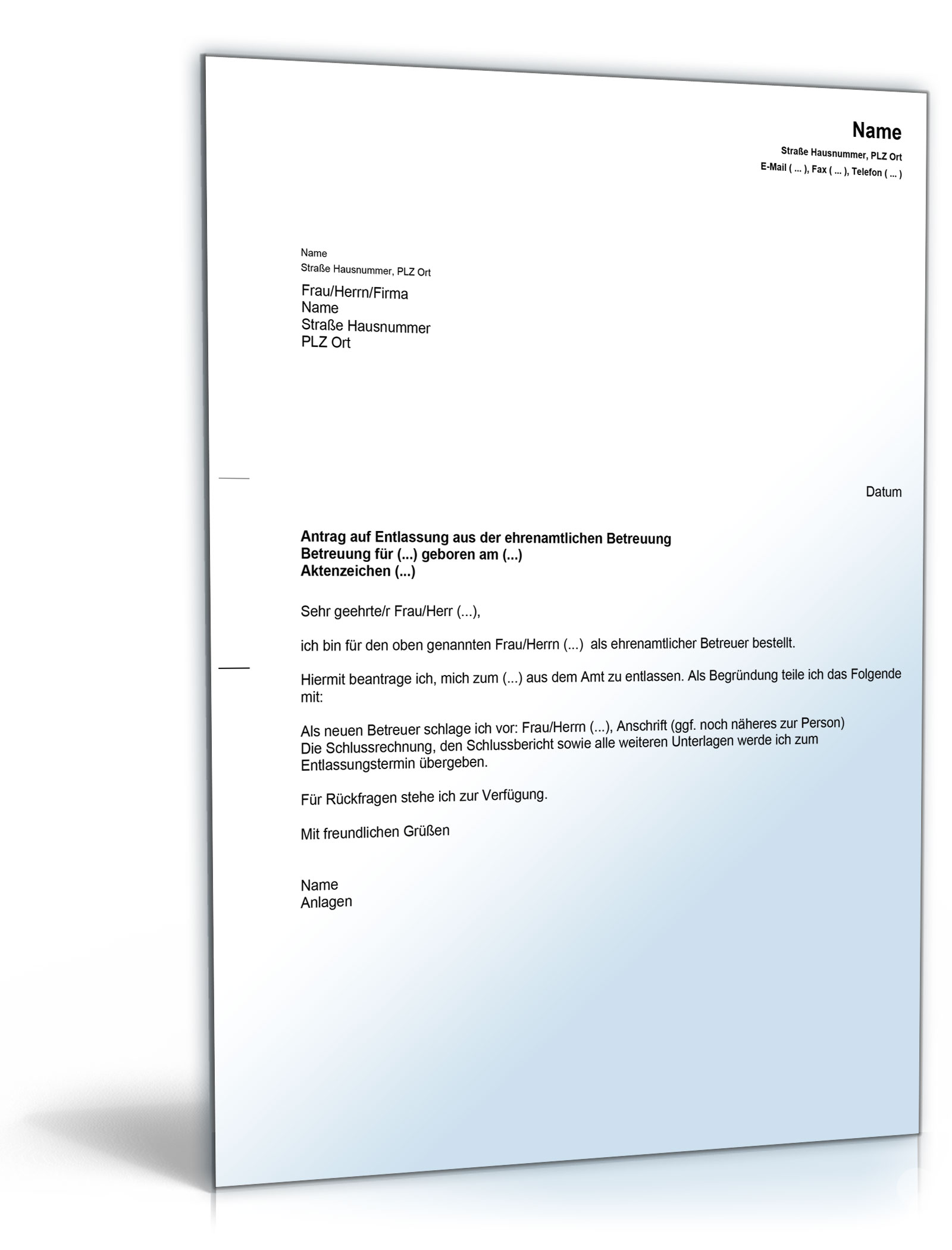 Antrag Entlassung Betreuung PDF