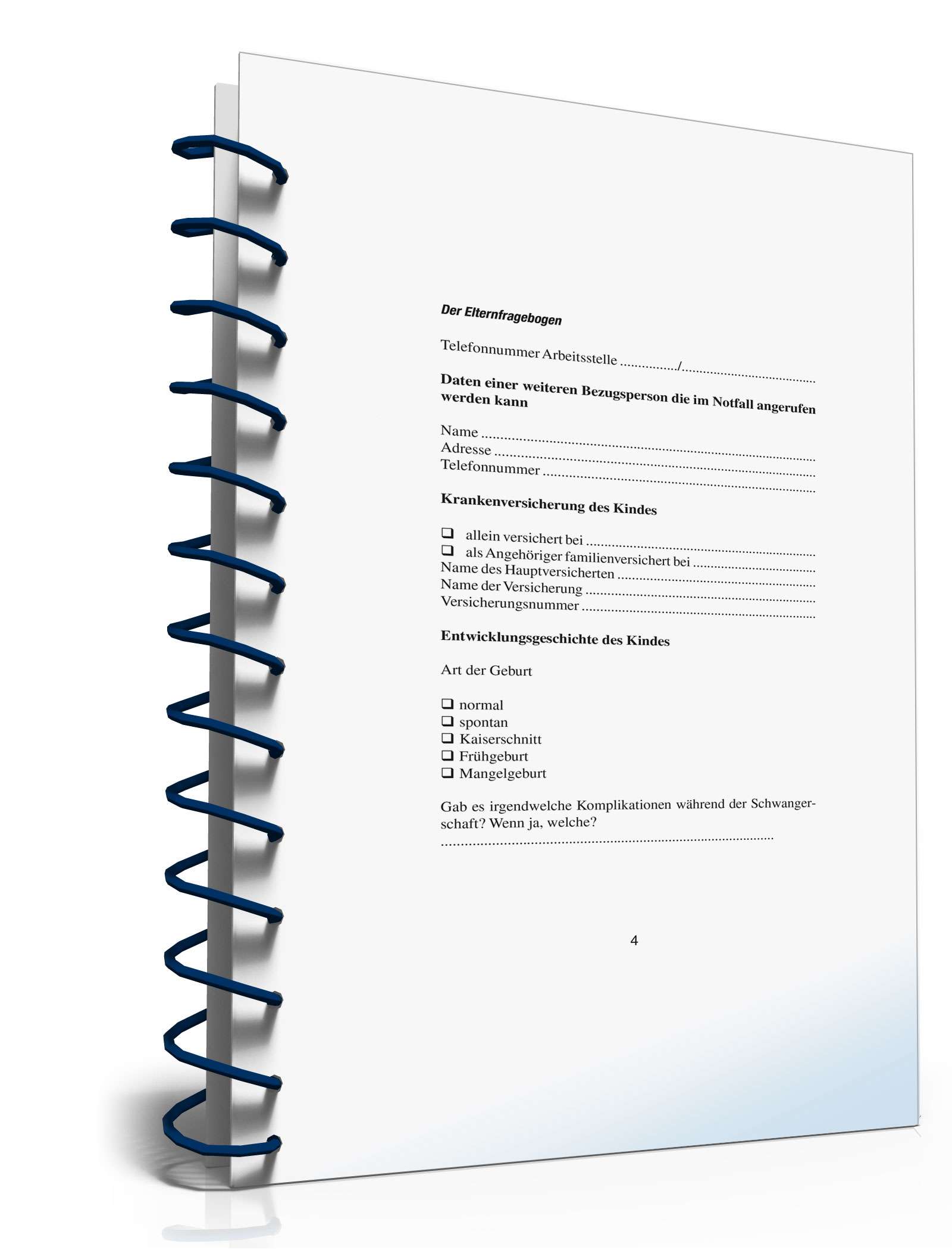 Elternfragebogen Kinderbetreuung PDF. Seite: 4