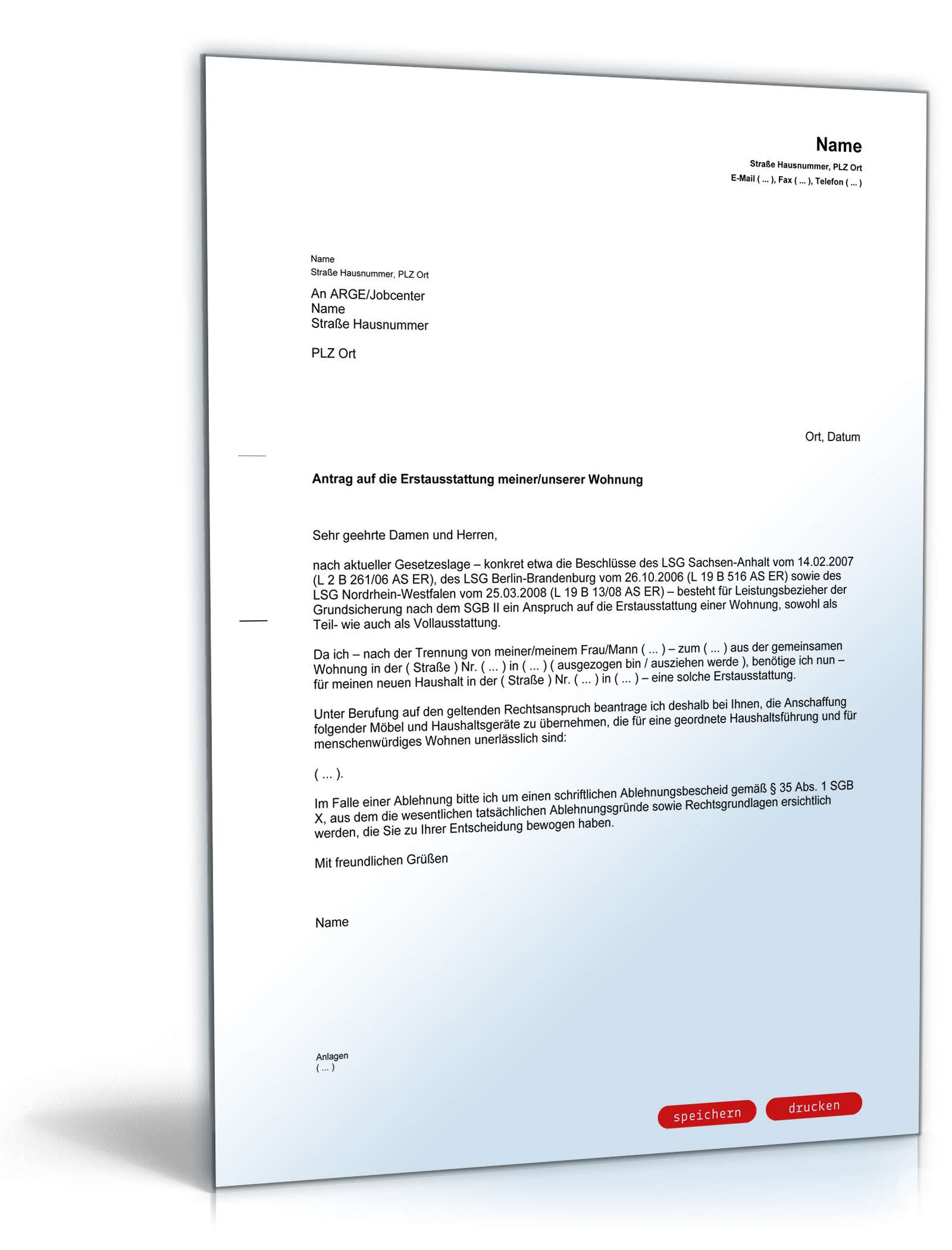 Antrag auf Erstausstattung PDF