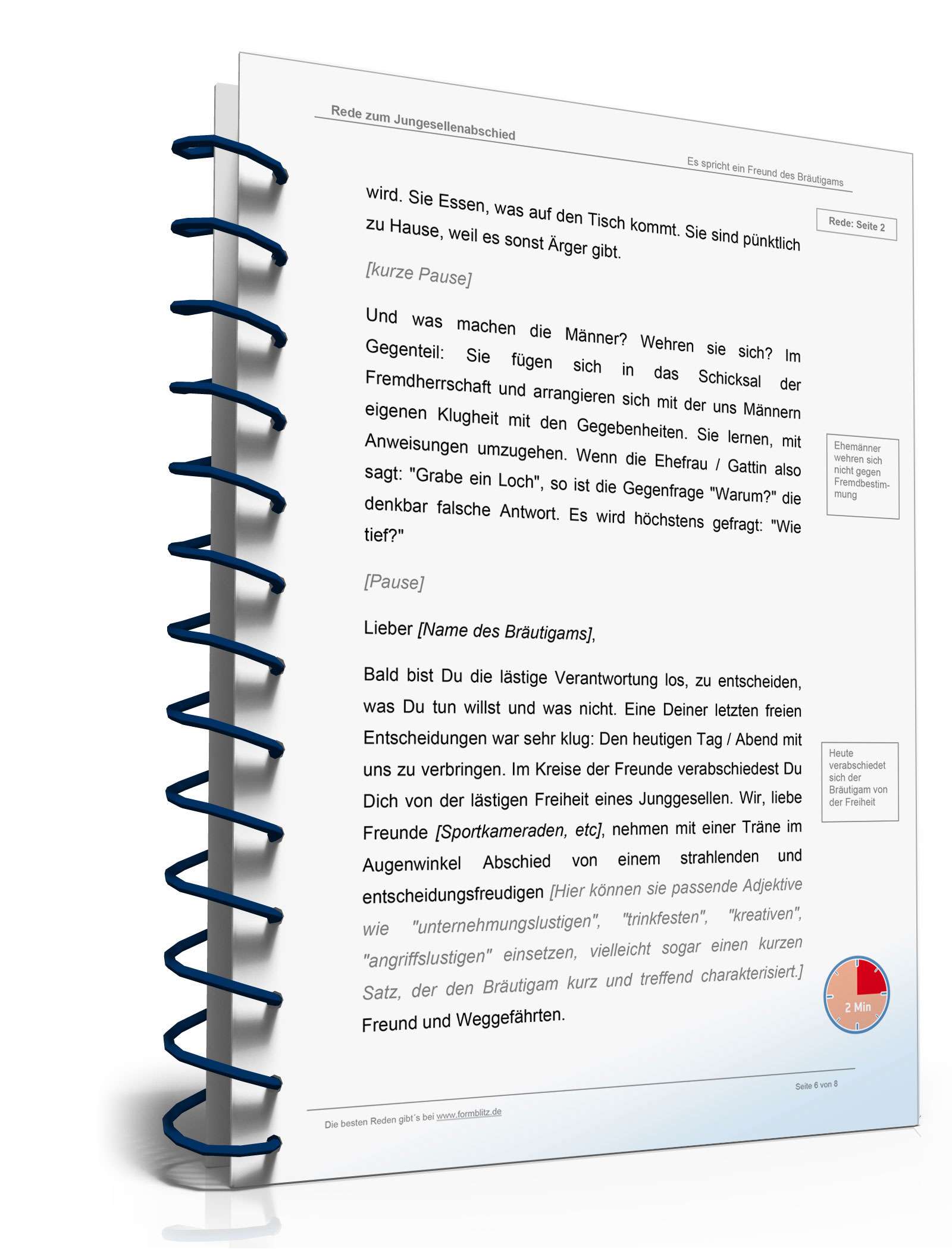 Rede zum Junggesellenabschied  Word. Seite: 6