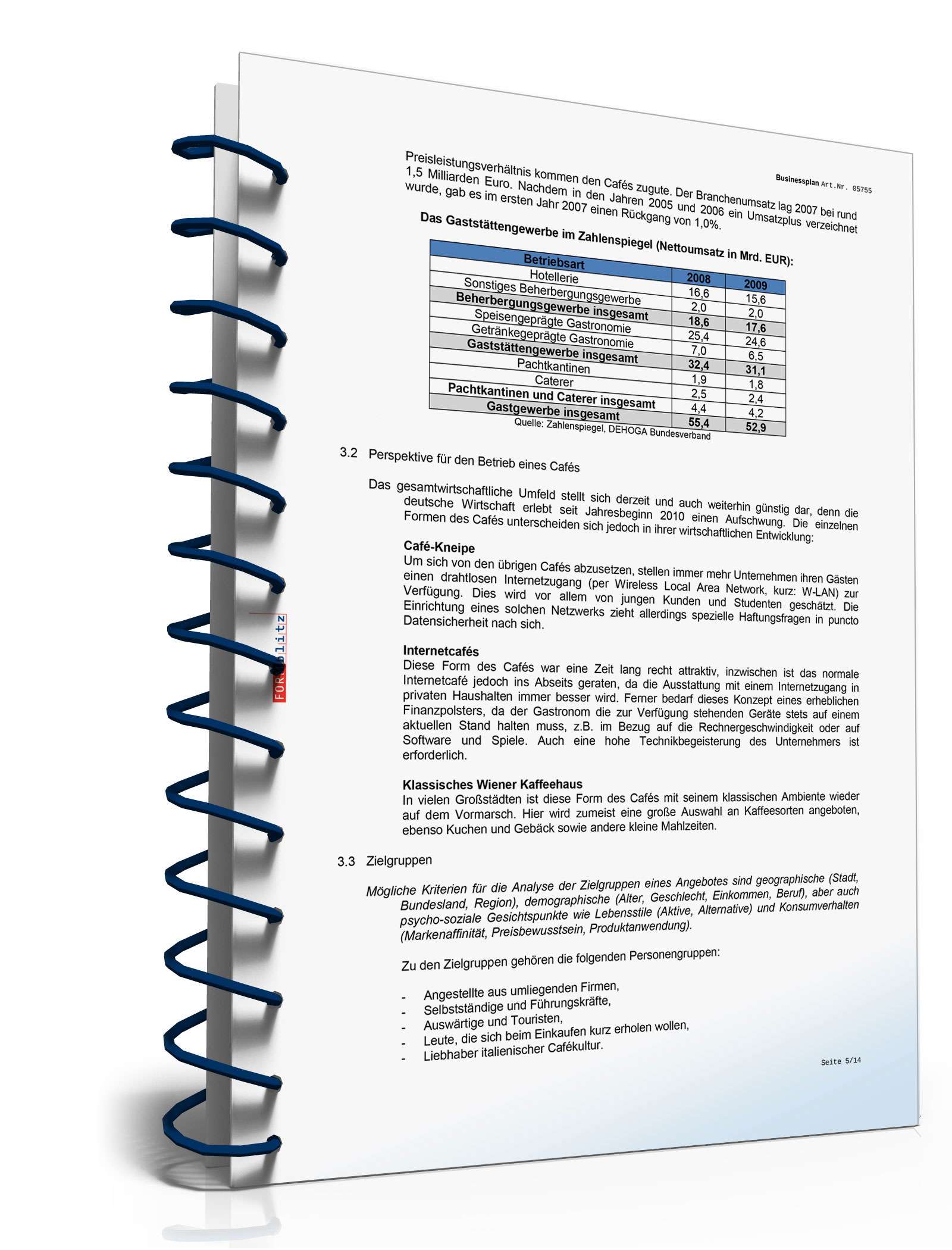 Businessplan Café Excel. Seite: 10