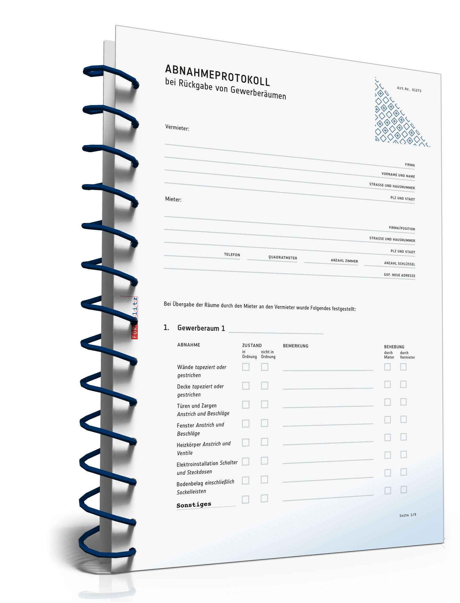 Abnahmeprotokoll Gewerberäume PDF
